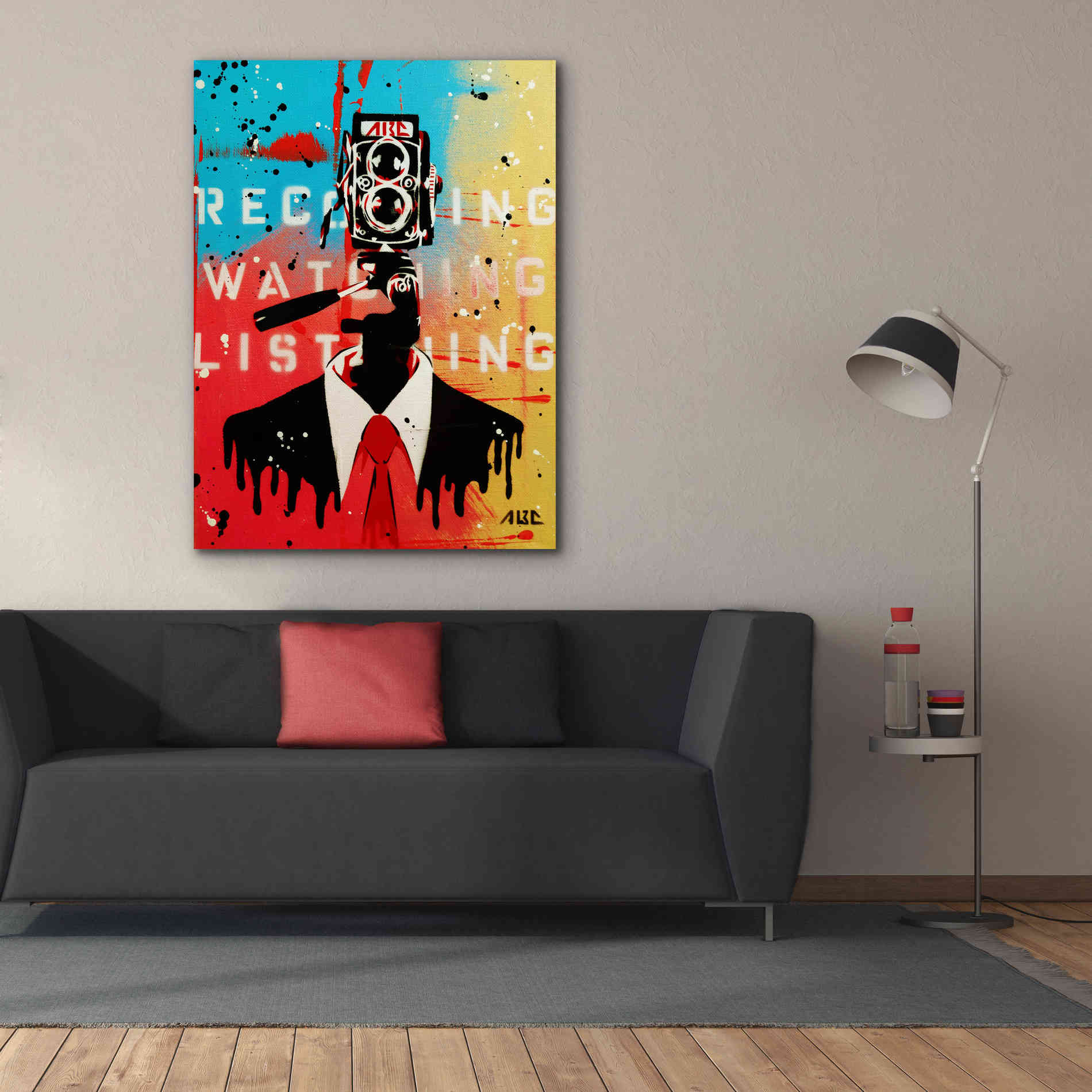 'NSA Camera Man' by AbcArtAttack, Canvas Wall Art,40 x 54