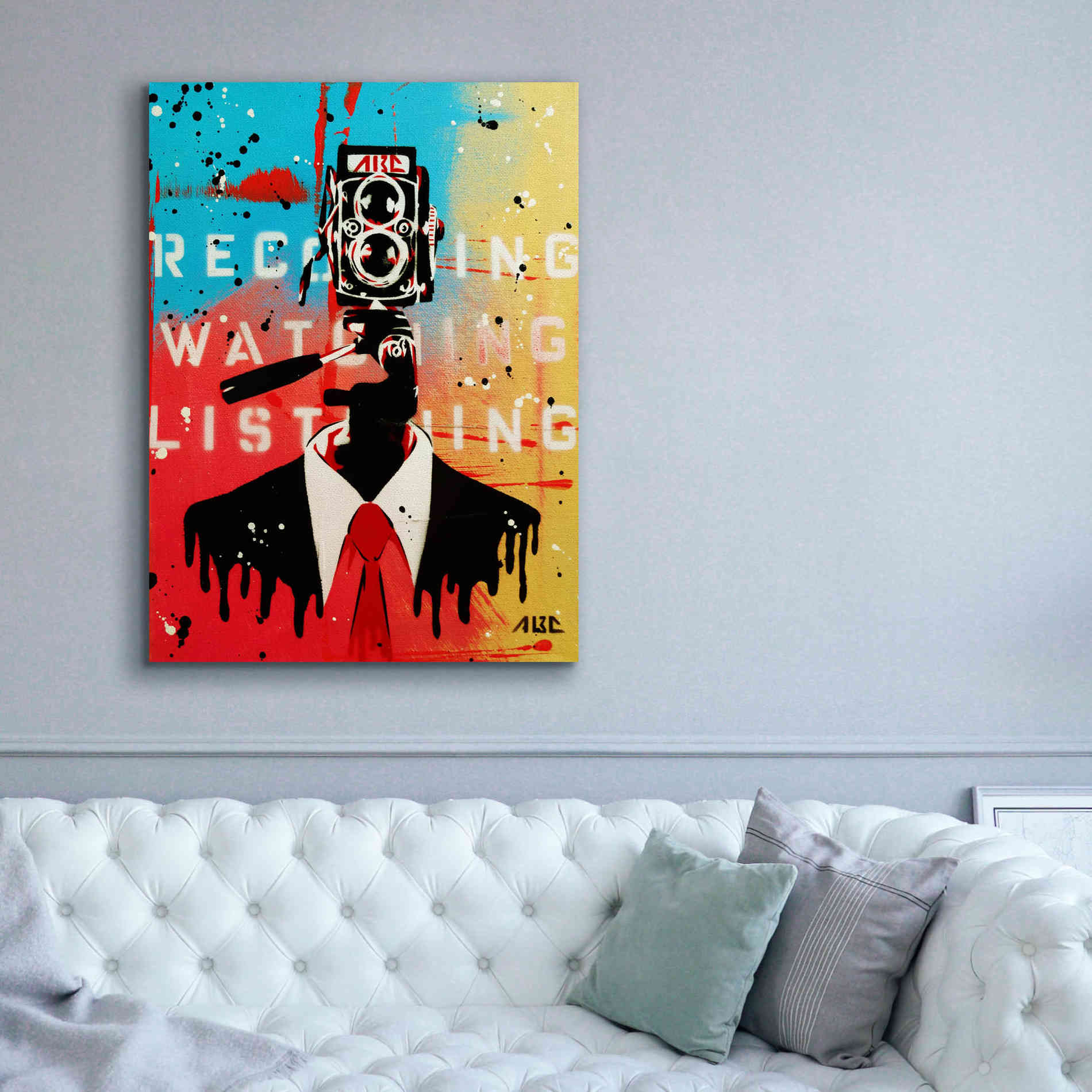 'NSA Camera Man' by AbcArtAttack, Canvas Wall Art,40 x 54