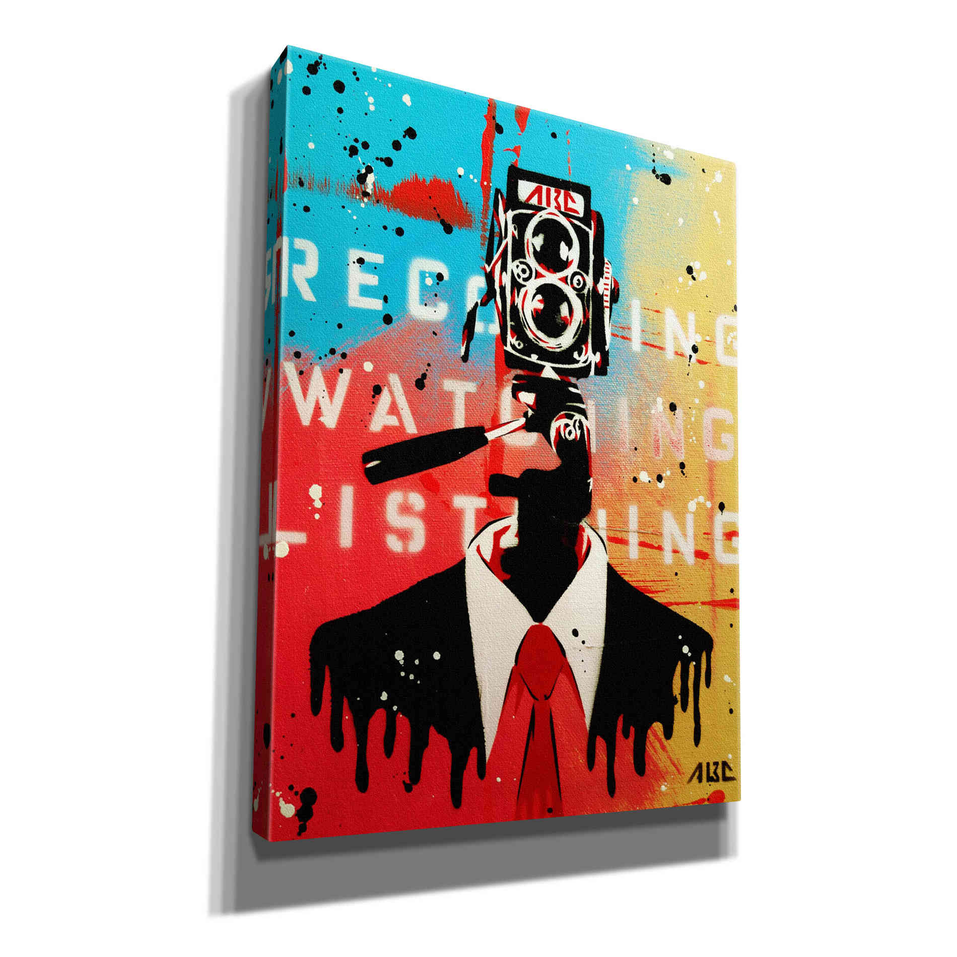 'NSA Camera Man' by AbcArtAttack, Canvas Wall Art