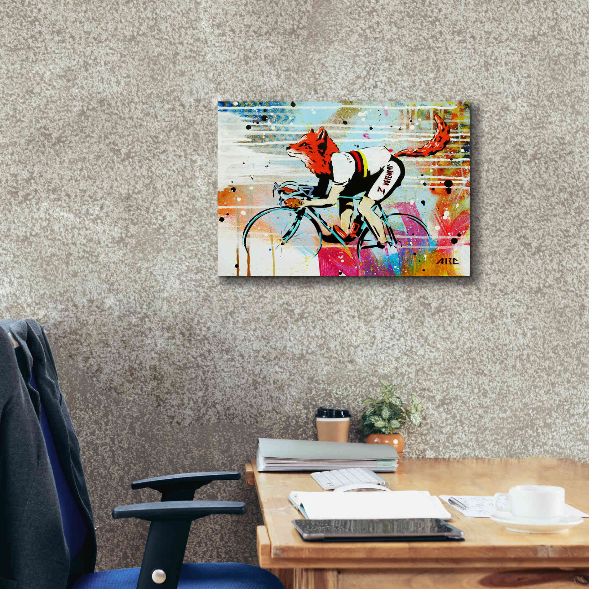 'Le Fox' by AbcArtAttack, Canvas Wall Art,26 x 18