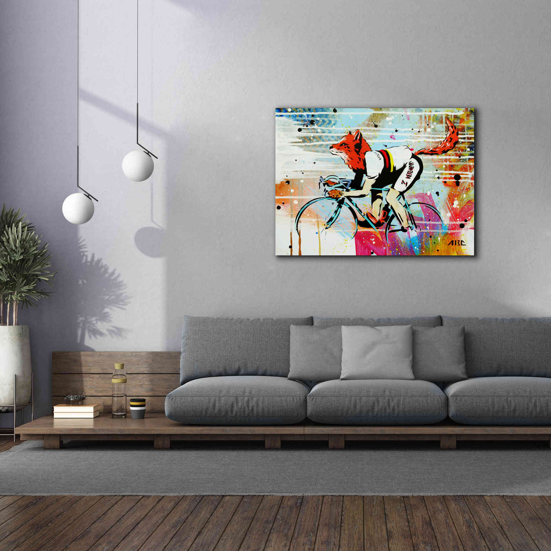 'Le Fox' by AbcArtAttack, Canvas Wall Art,54 x 40