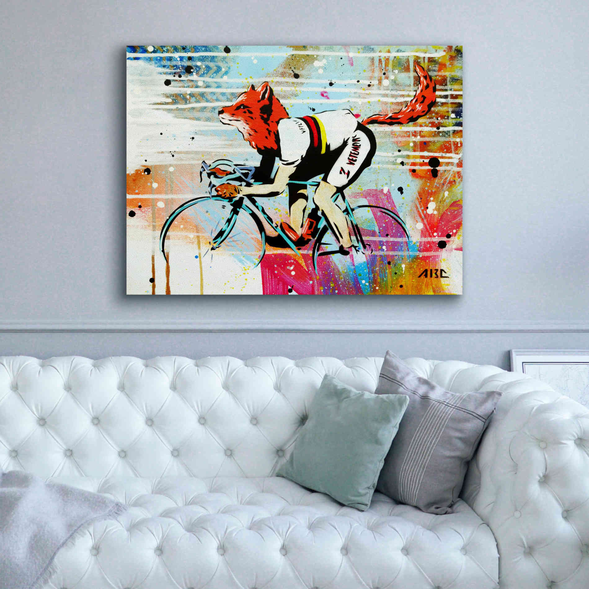 'Le Fox' by AbcArtAttack, Canvas Wall Art,54 x 40