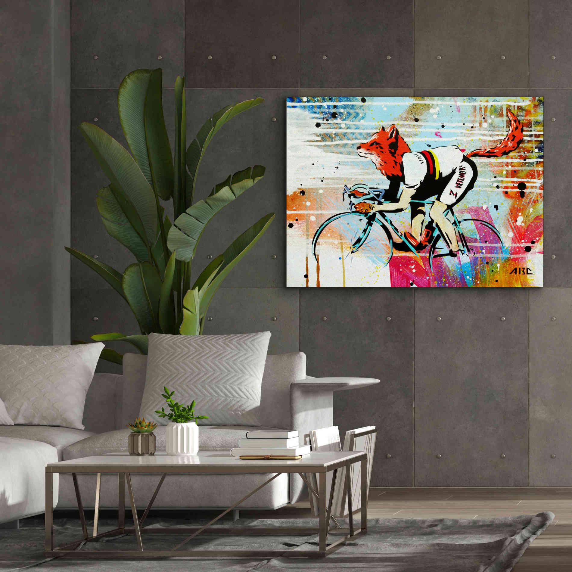 'Le Fox' by AbcArtAttack, Canvas Wall Art,54 x 40