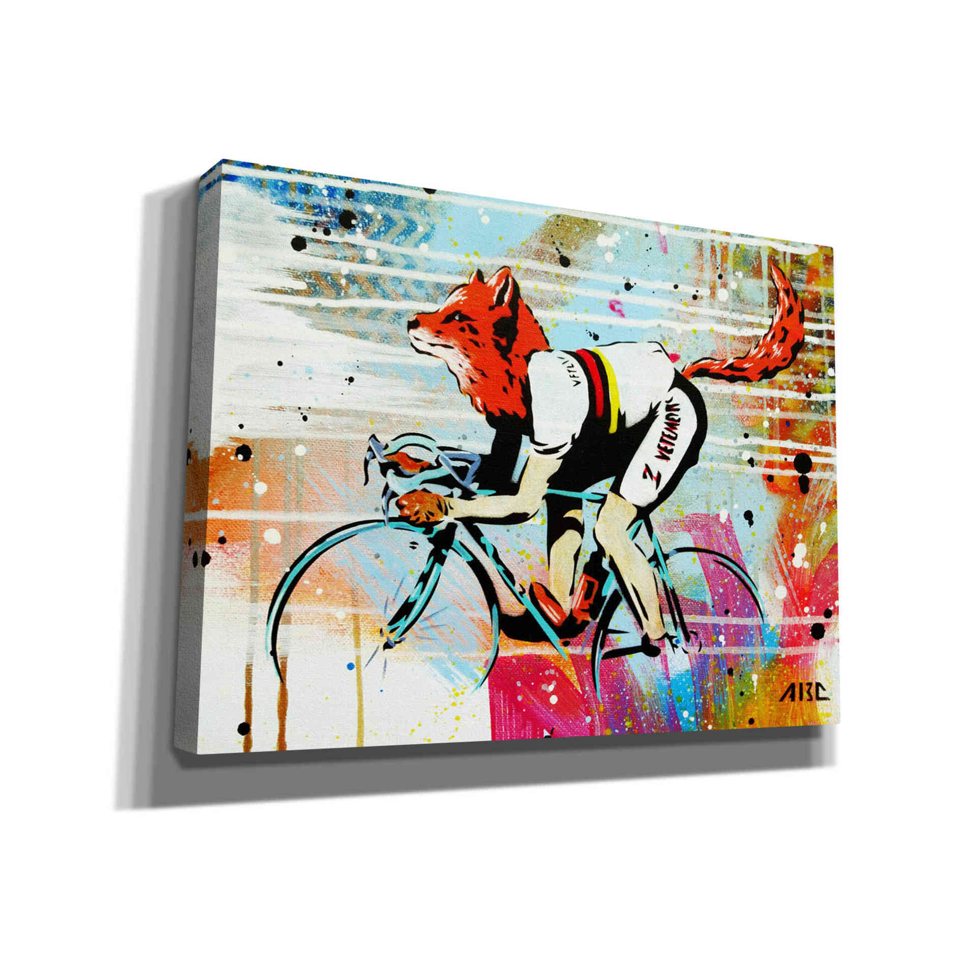 'Le Fox' by AbcArtAttack, Canvas Wall Art