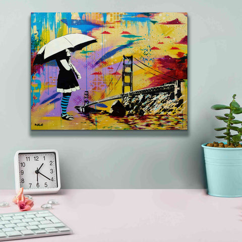 Image of 'Shelter at Bay' by AbcArtAttack, Canvas Wall Art,16 x 12