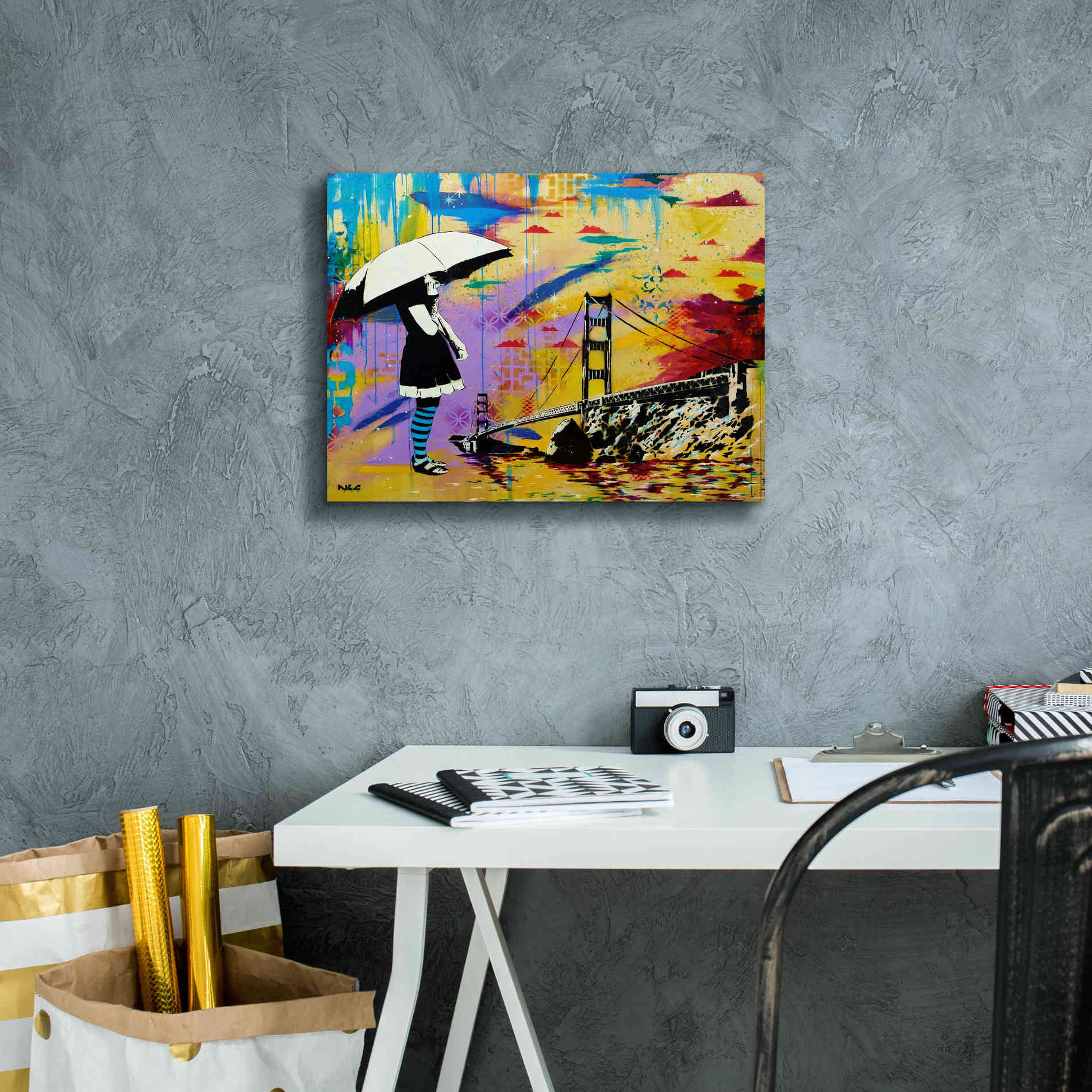 'Shelter at Bay' by AbcArtAttack, Canvas Wall Art,16 x 12