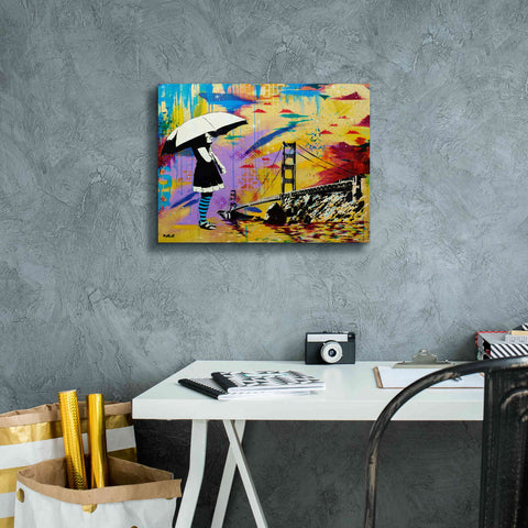 Image of 'Shelter at Bay' by AbcArtAttack, Canvas Wall Art,16 x 12