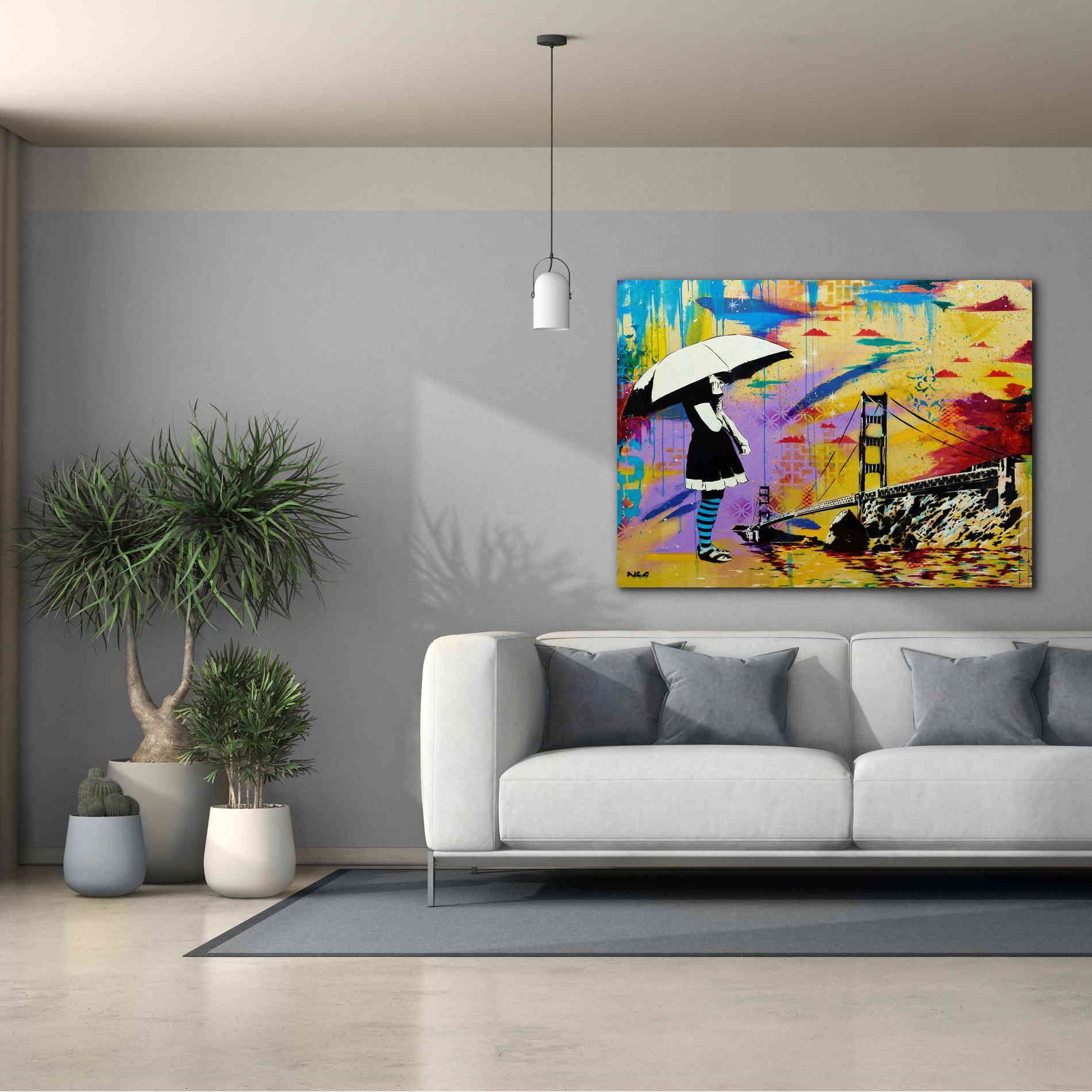 'Shelter at Bay' by AbcArtAttack, Canvas Wall Art,54 x 40