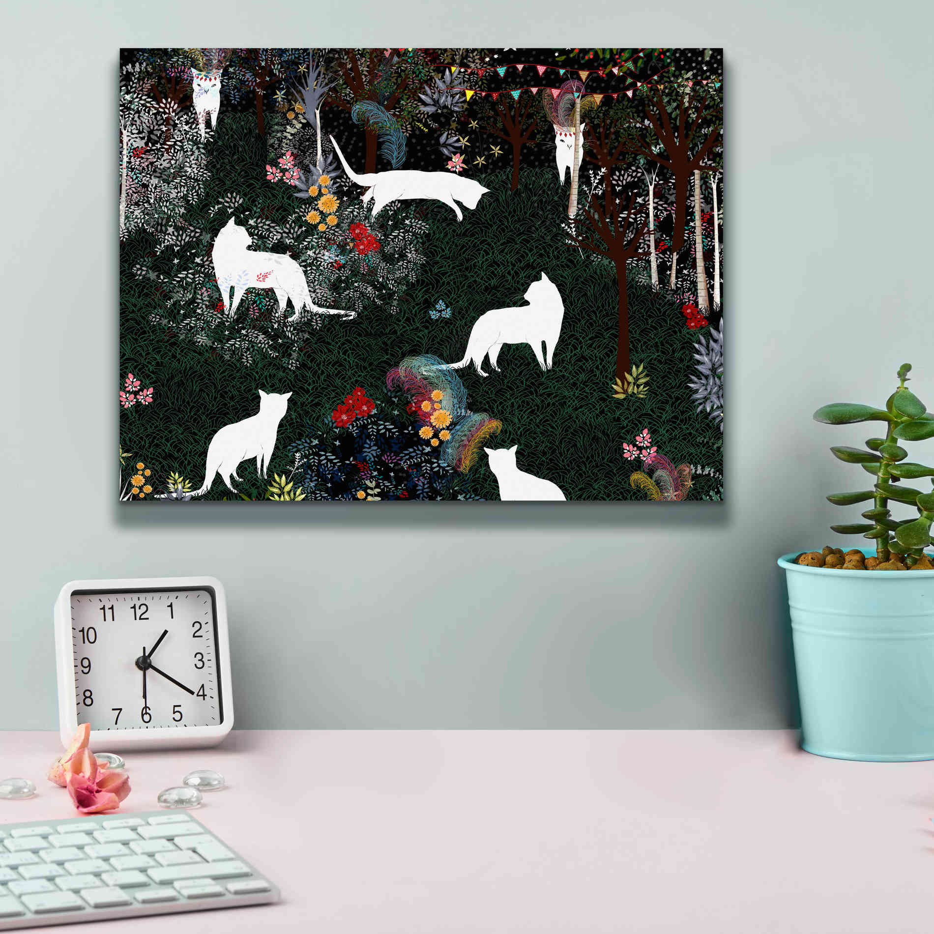 'Cat Heaven' by Art & Ghosts, Canvas Wall Art,16 x 12