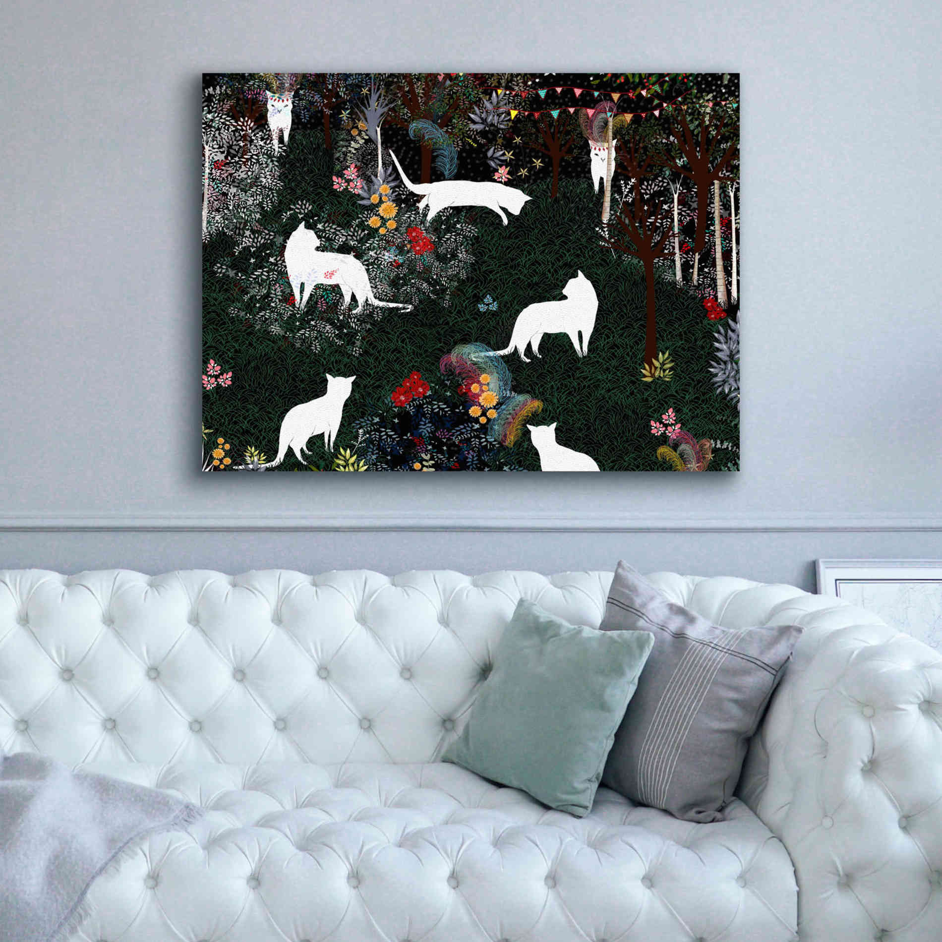 'Cat Heaven' by Art & Ghosts, Canvas Wall Art,54 x 40