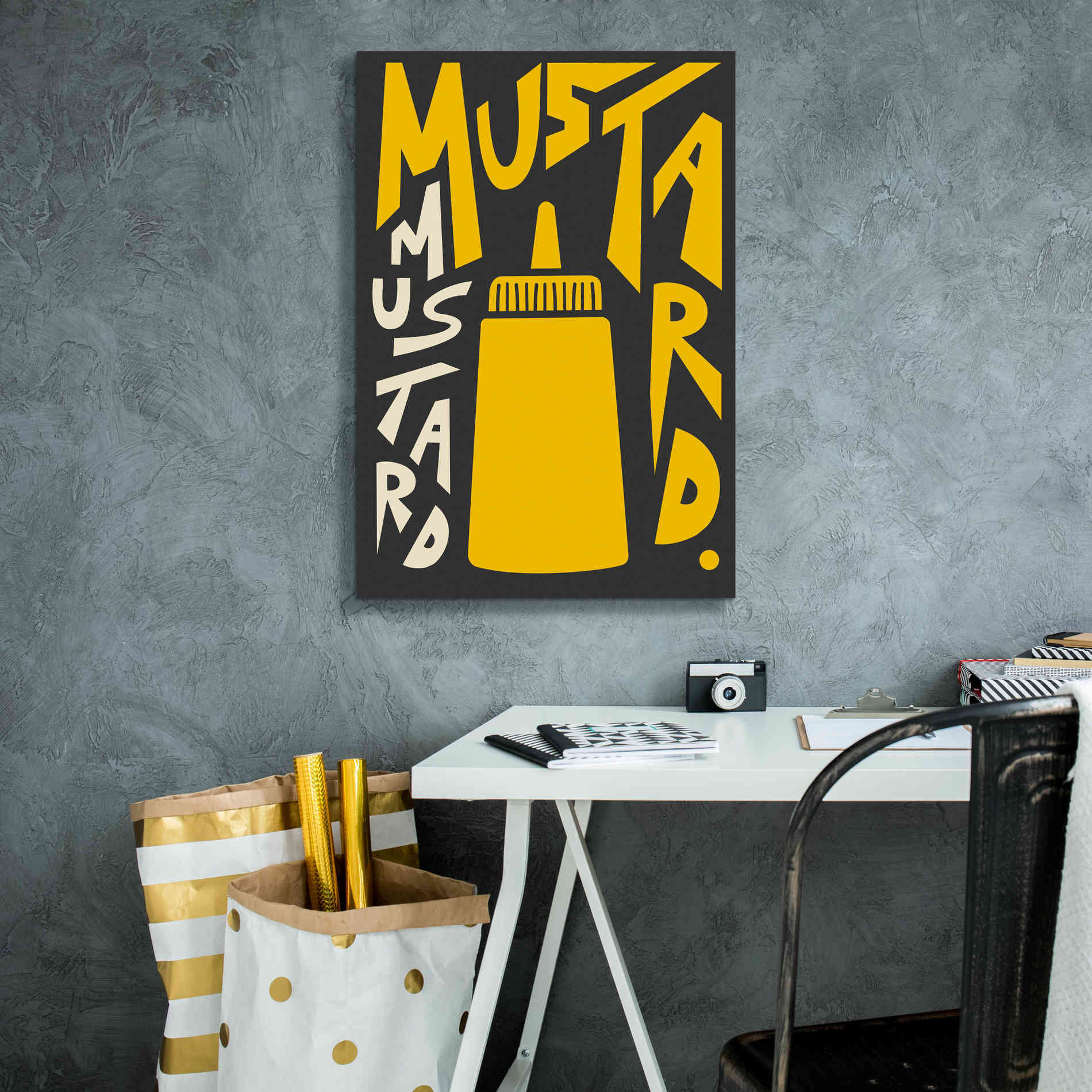'Kitchen Mustard' by Ayse, Canvas Wall Art,18 x 26