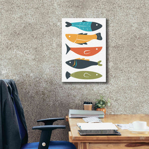 'Playful Fish' by Ayse, Canvas Wall Art,18 x 26