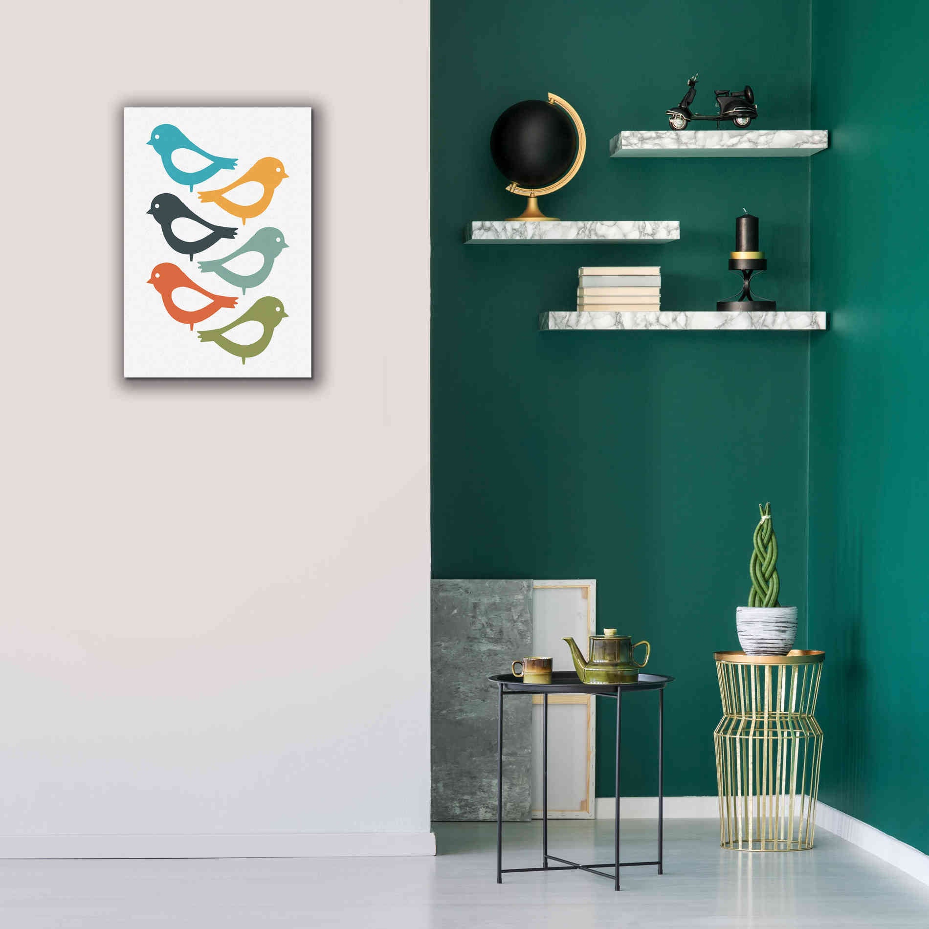 'Playful Birds' by Ayse, Canvas Wall Art,18 x 26