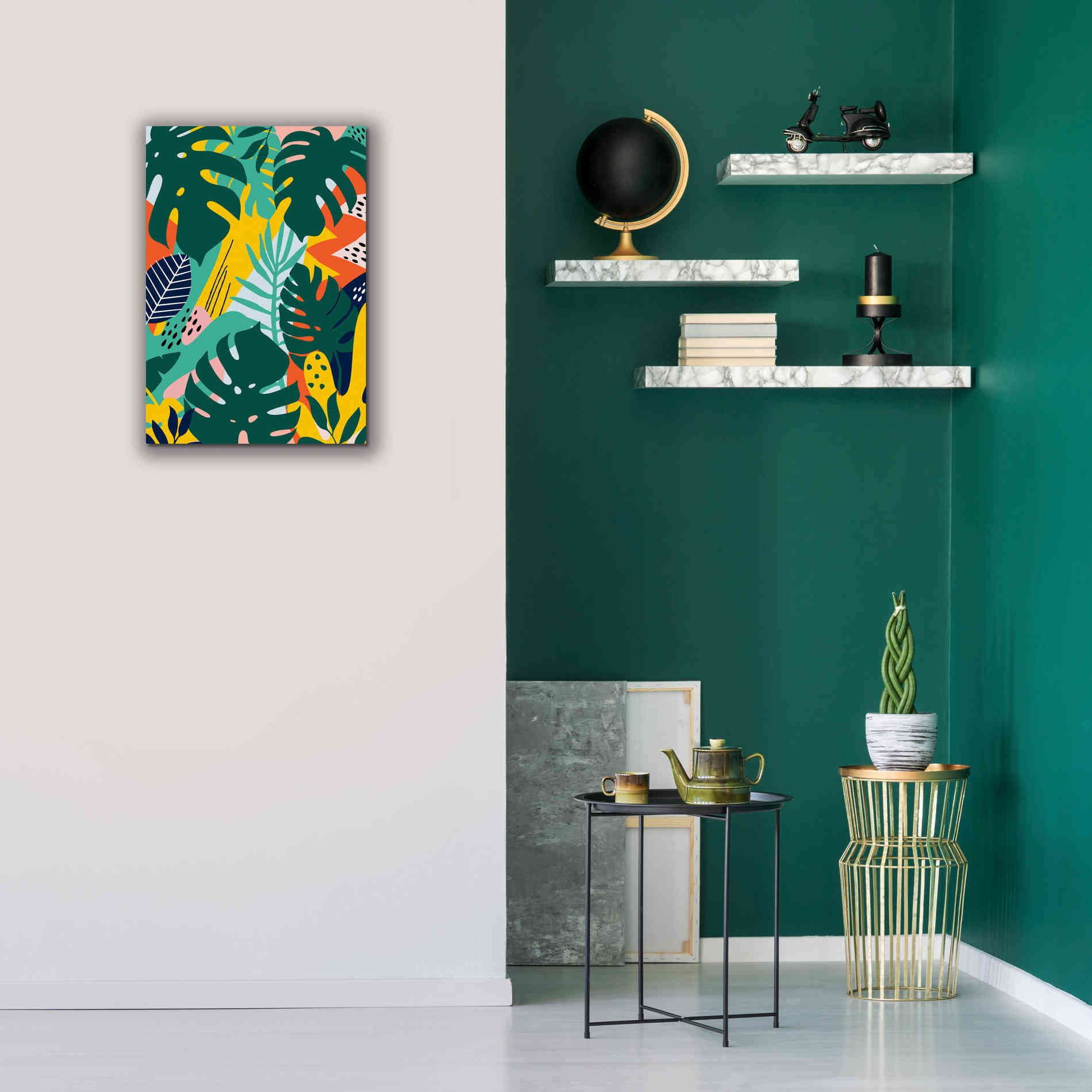 'Tropical Leaves One' by Ayse, Canvas Wall Art,18 x 26