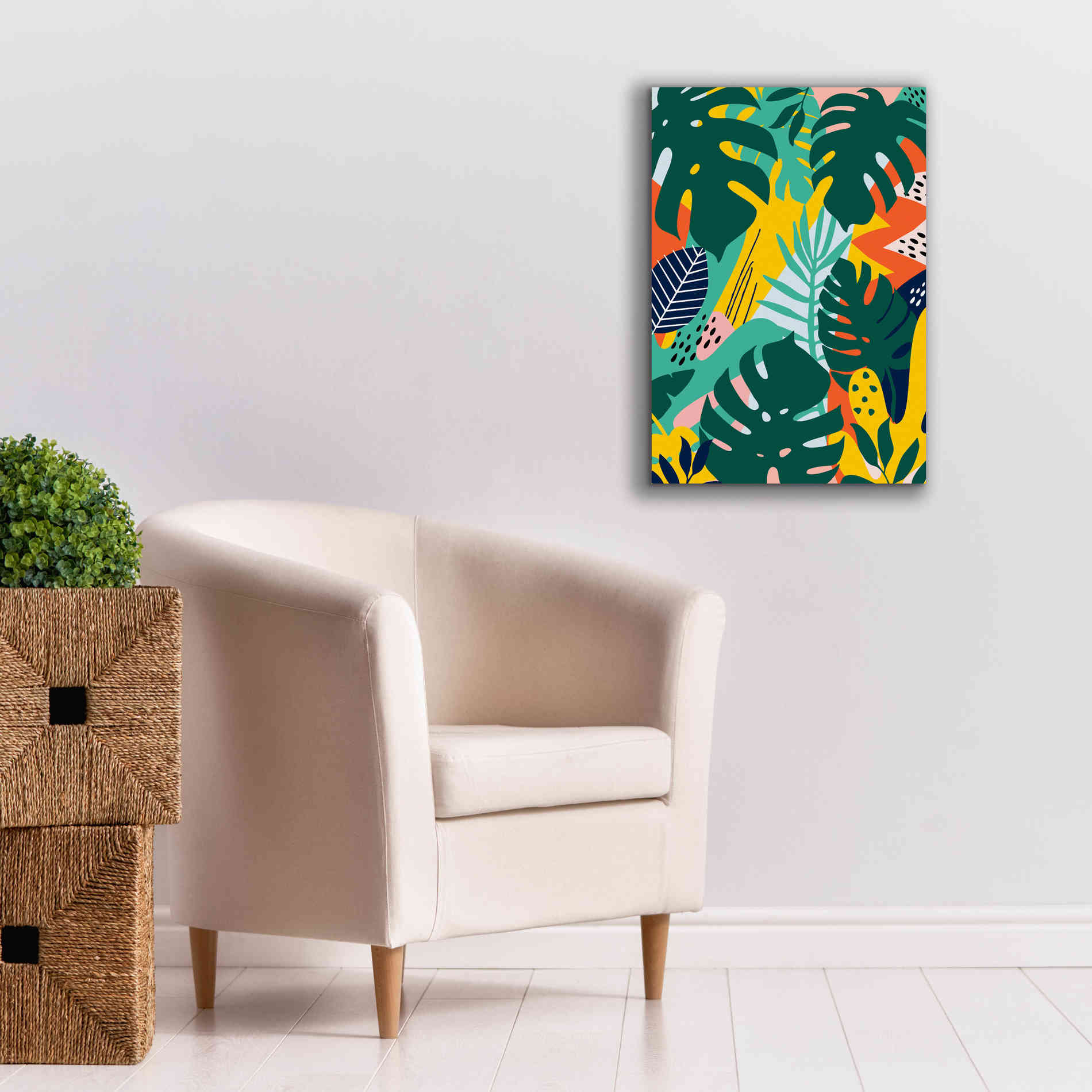 'Tropical Leaves One' by Ayse, Canvas Wall Art,18 x 26