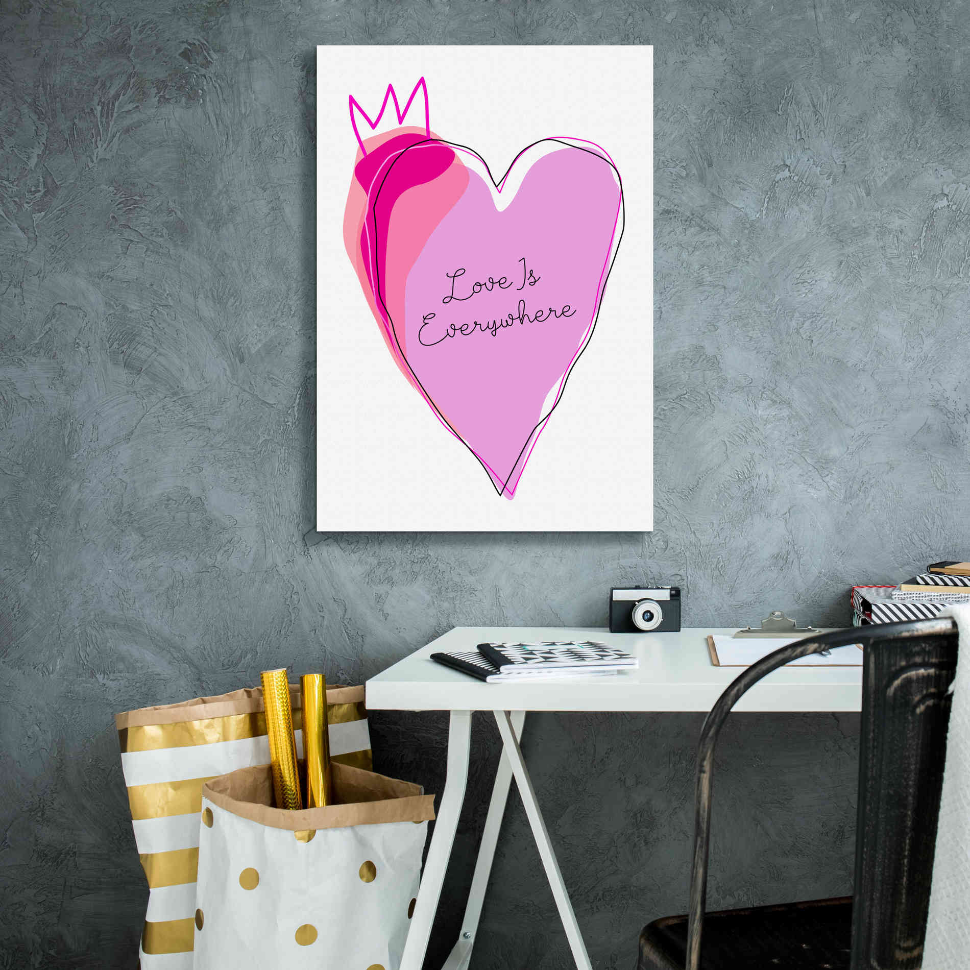 'Love is Everywhere' by Ayse, Canvas Wall Art,18 x 26