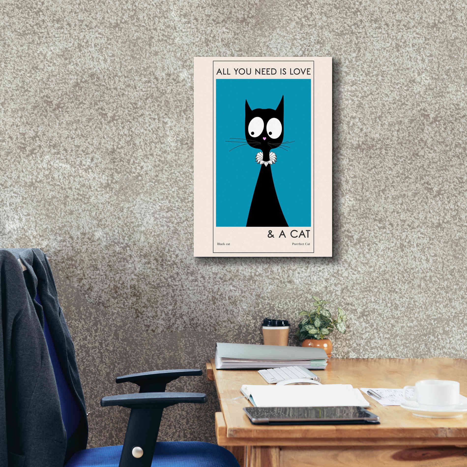 'All You Need Is Love' by Ayse, Canvas Wall Art,18 x 26