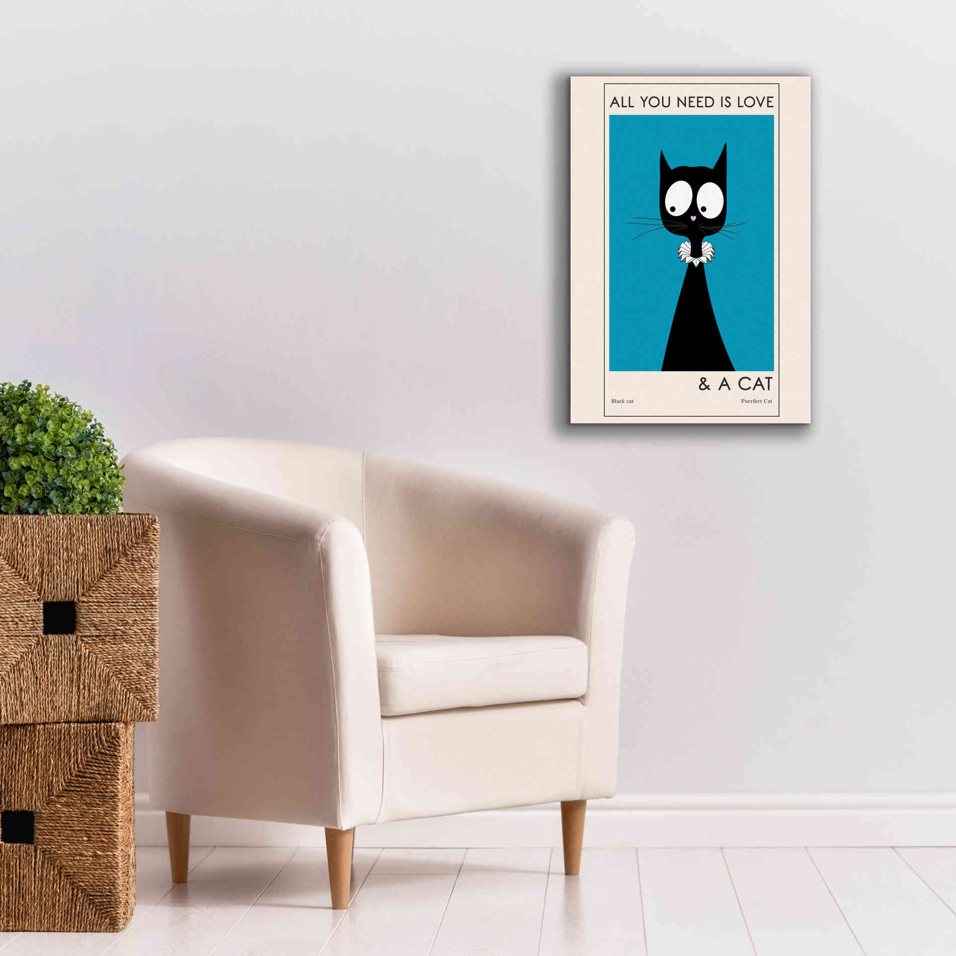 'All You Need Is Love' by Ayse, Canvas Wall Art,18 x 26