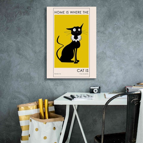 Image of 'Home Is where The Cat Is' by Ayse, Canvas Wall Art,18 x 26