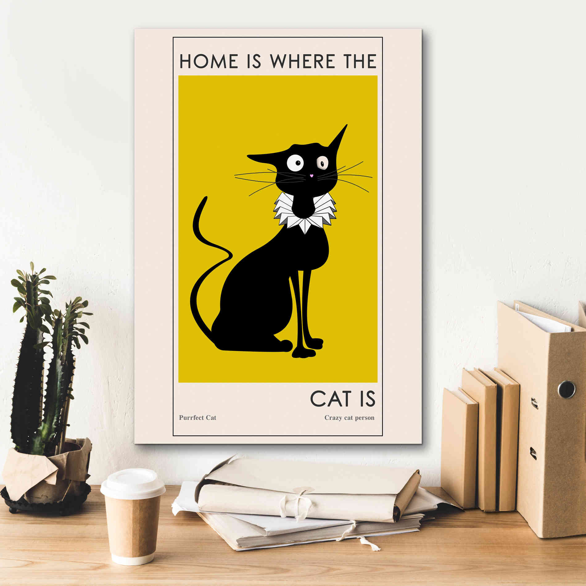 'Home Is where The Cat Is' by Ayse, Canvas Wall Art,18 x 26