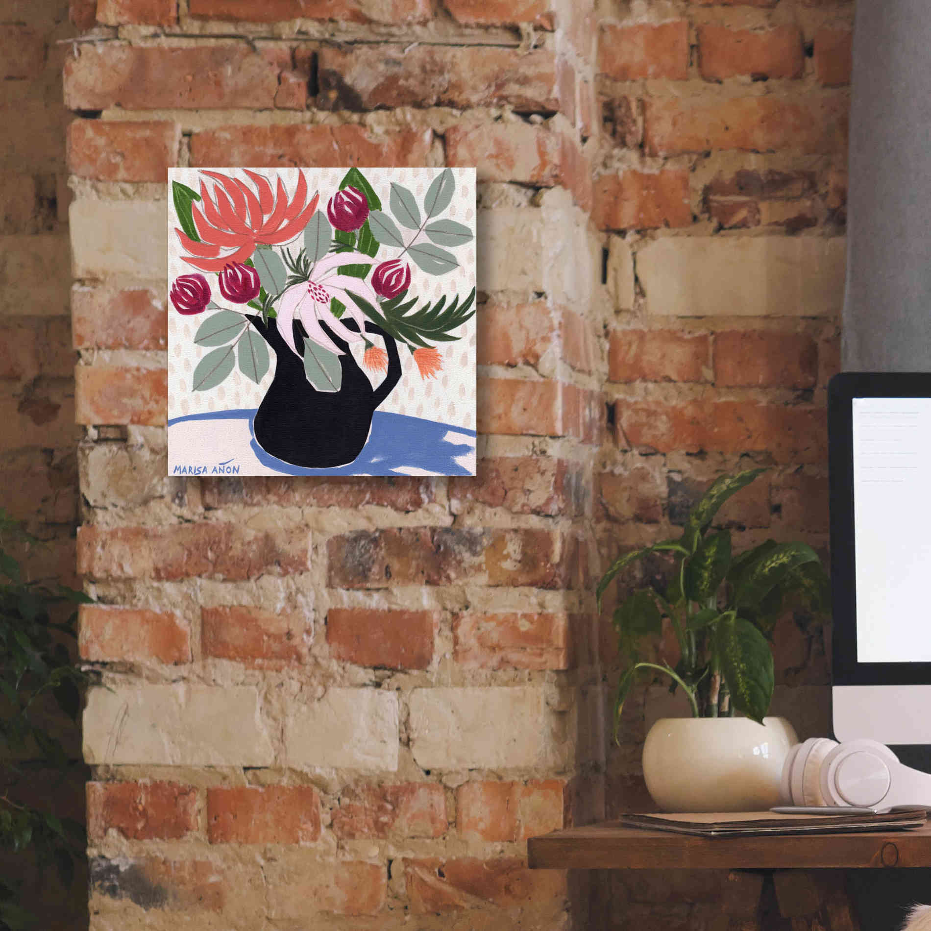 'April Florals 12' by Marisa Anon, Canvas Wall Art,12 x 12