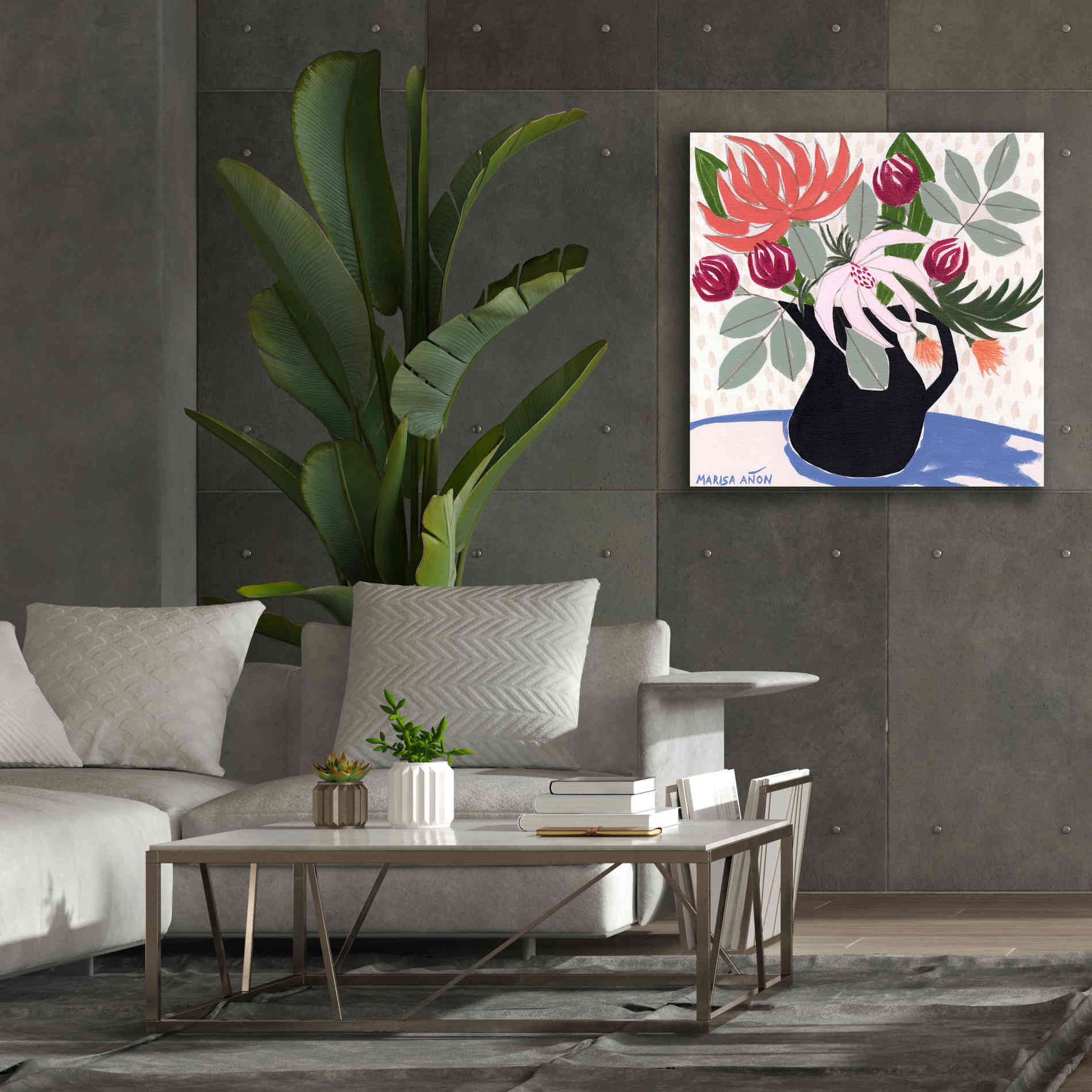 'April Florals 12' by Marisa Anon, Canvas Wall Art,37 x 37