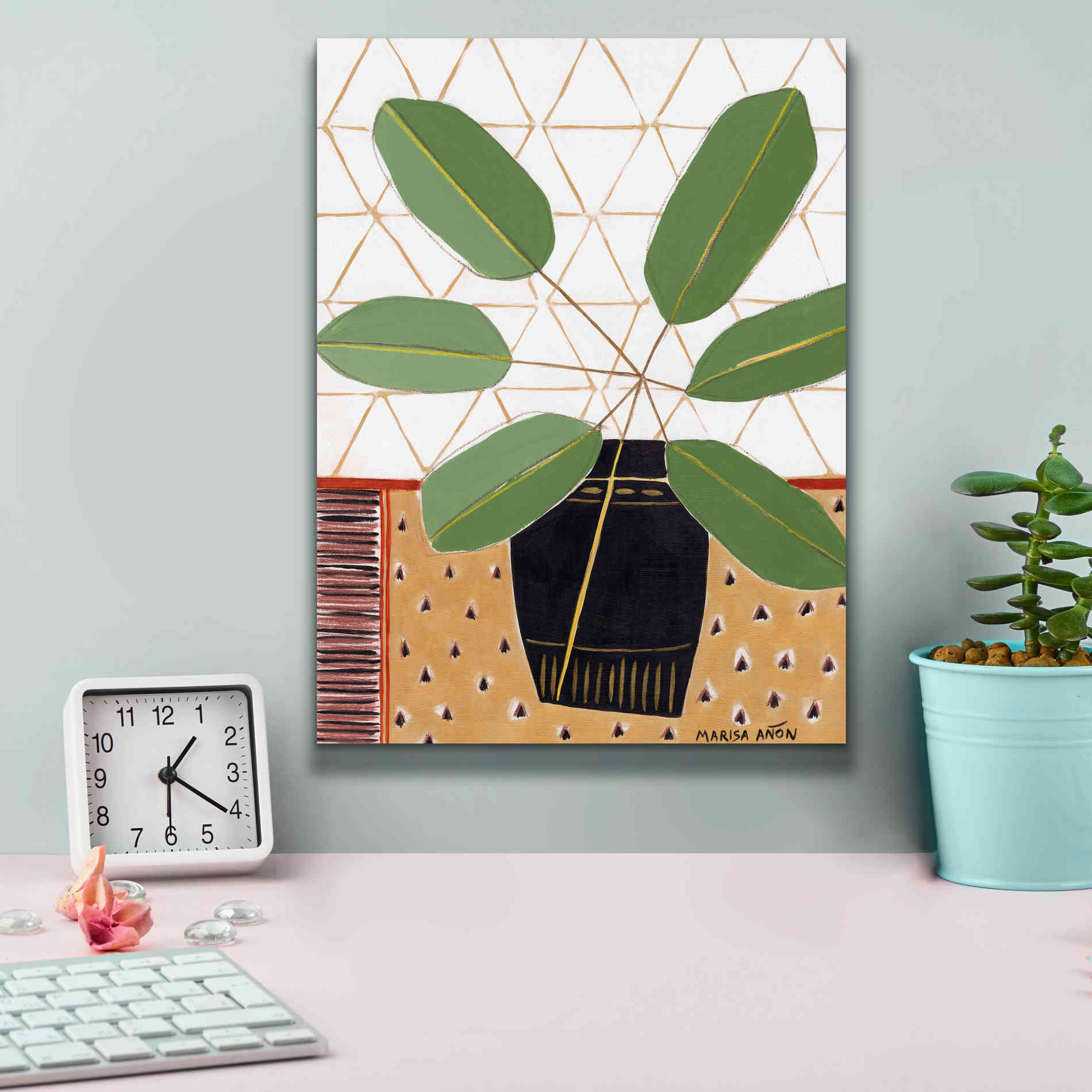 'Gold Tablecloth 4' by Marisa Anon, Canvas Wall Art,12 x 16