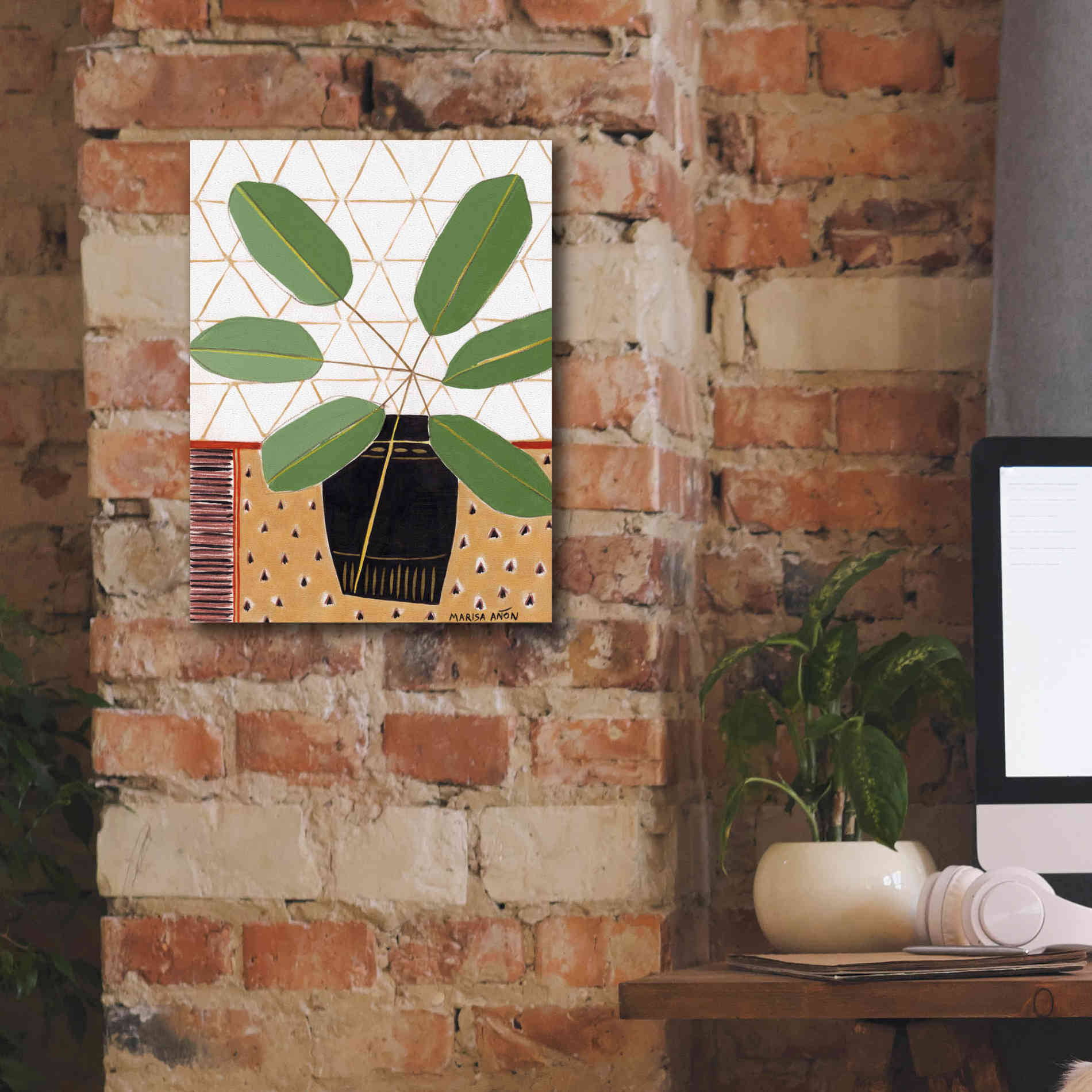 'Gold Tablecloth 4' by Marisa Anon, Canvas Wall Art,12 x 16