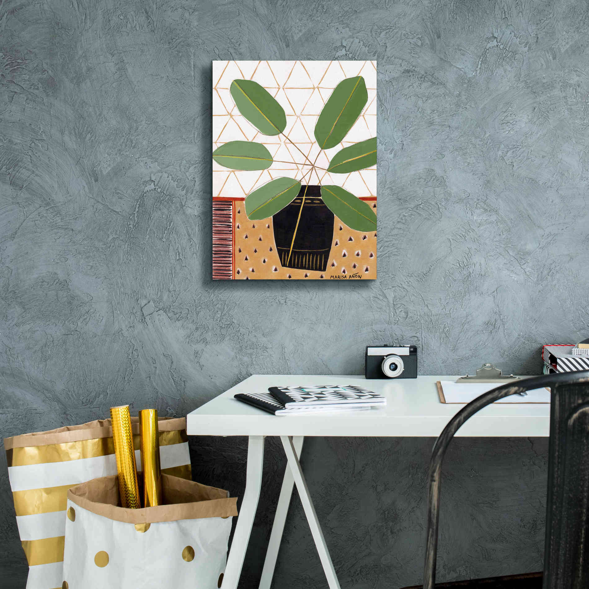 'Gold Tablecloth 4' by Marisa Anon, Canvas Wall Art,12 x 16