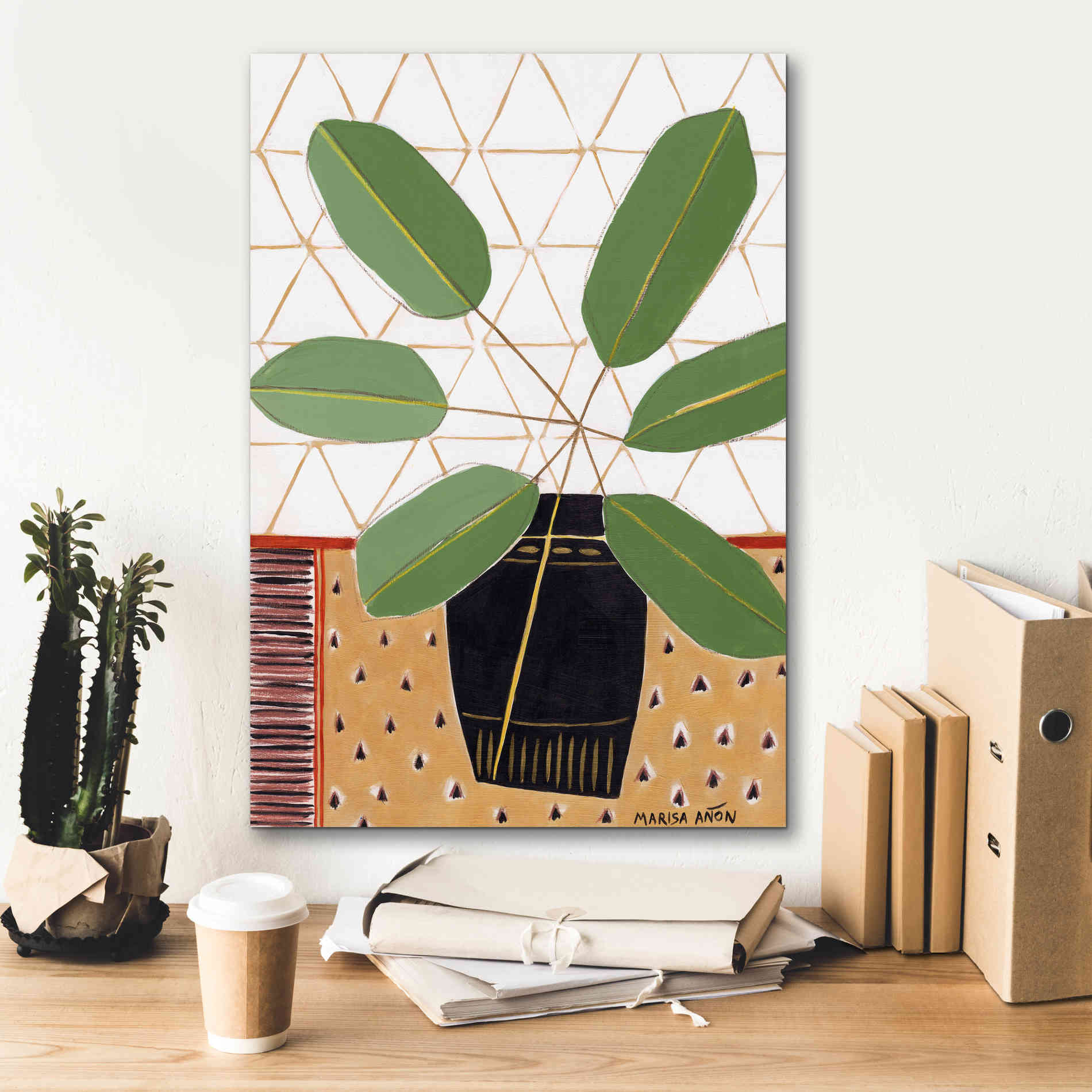 'Gold Tablecloth 4' by Marisa Anon, Canvas Wall Art,18 x 26