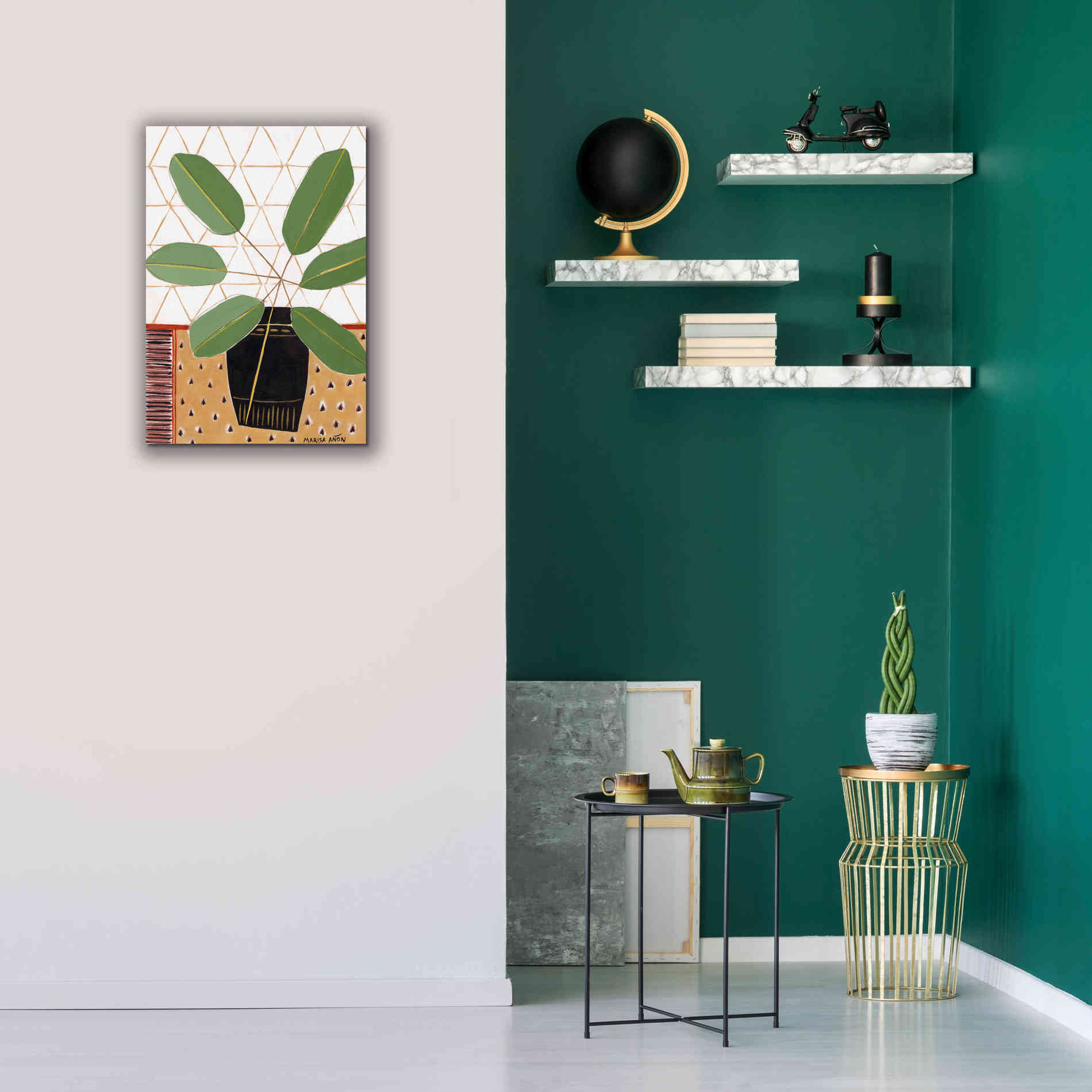 'Gold Tablecloth 4' by Marisa Anon, Canvas Wall Art,18 x 26