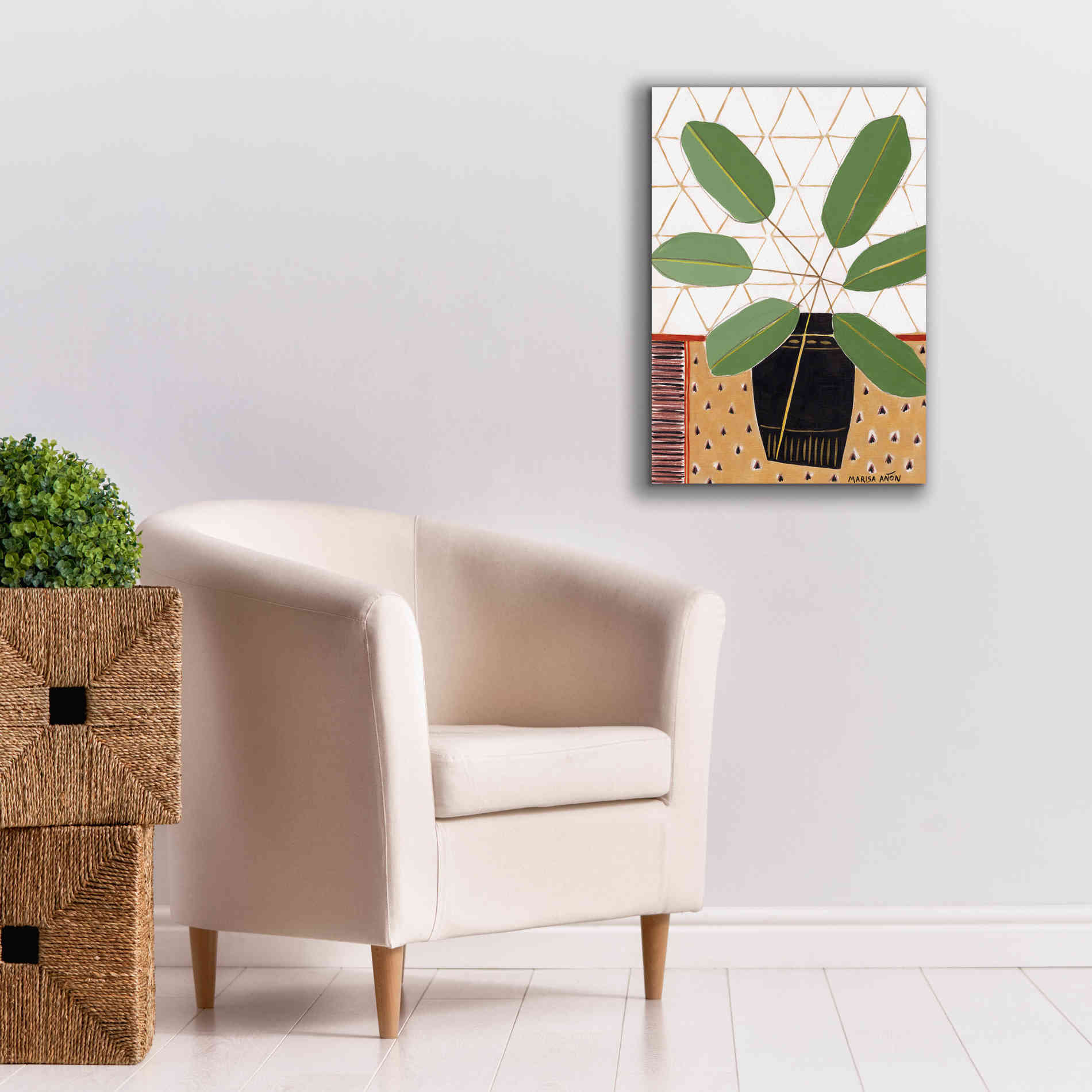 'Gold Tablecloth 4' by Marisa Anon, Canvas Wall Art,18 x 26