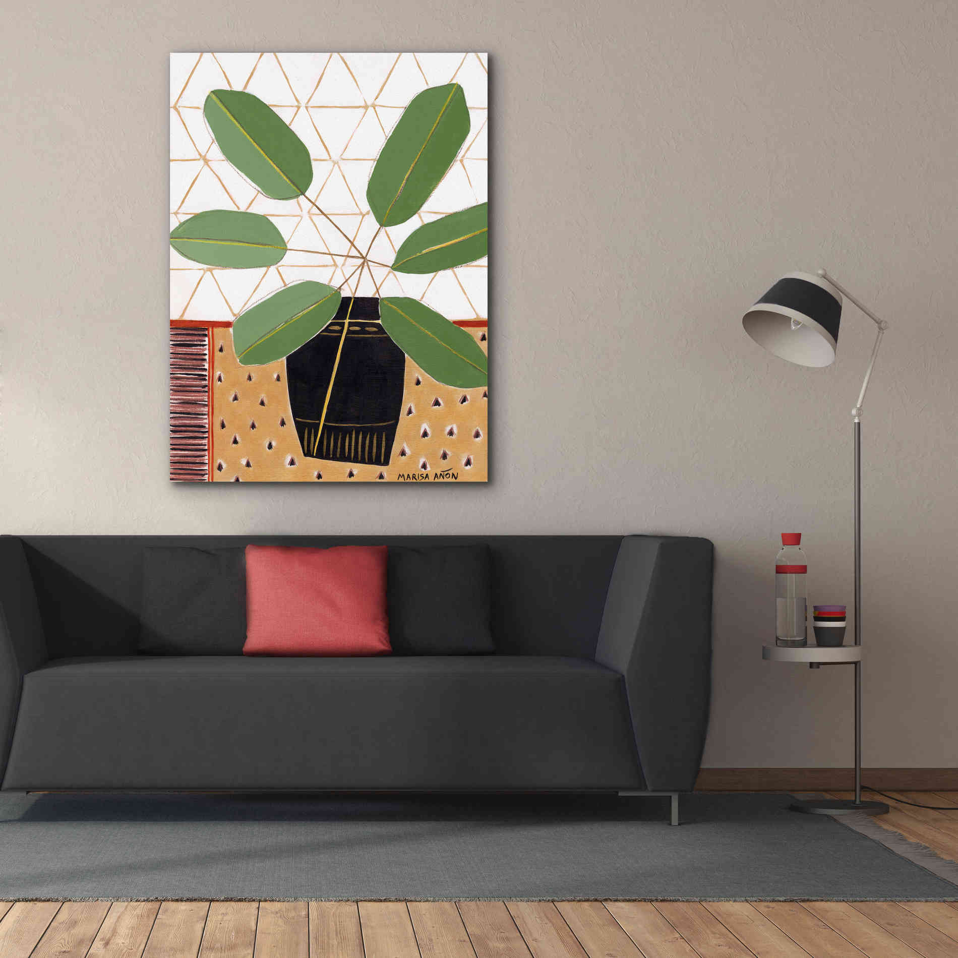 'Gold Tablecloth 4' by Marisa Anon, Canvas Wall Art,40 x 54