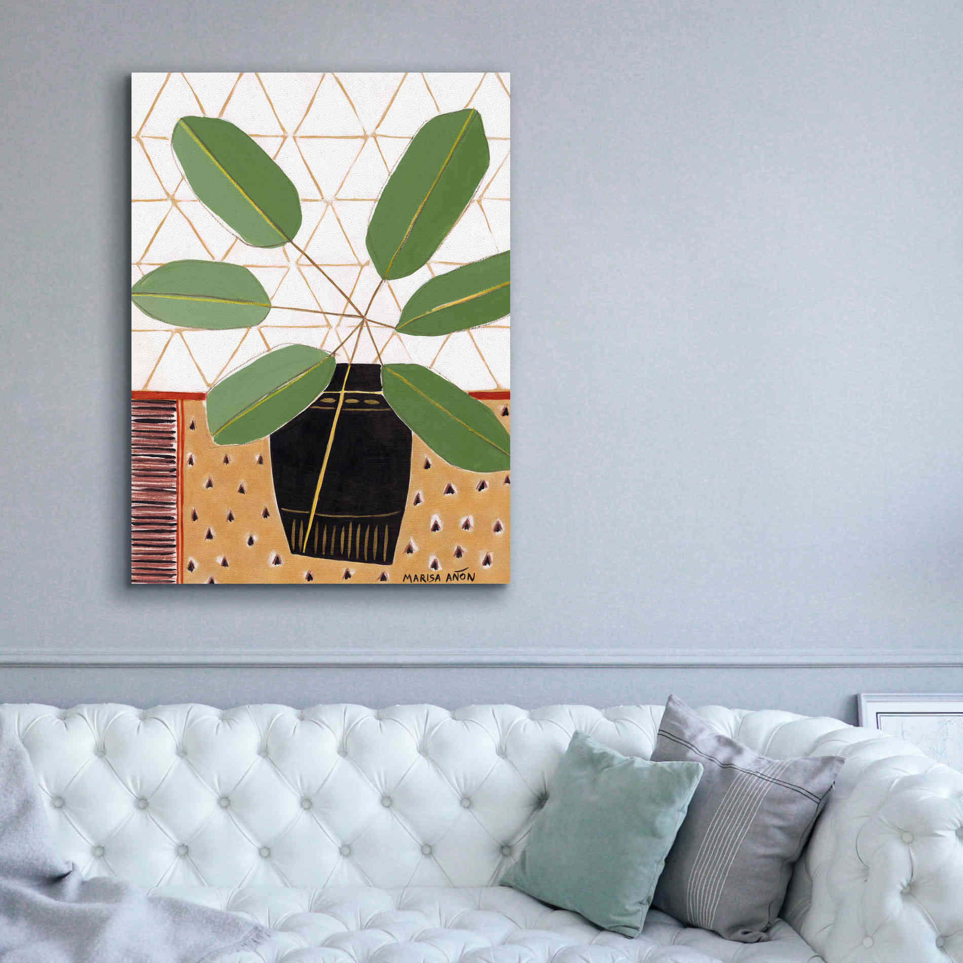 'Gold Tablecloth 4' by Marisa Anon, Canvas Wall Art,40 x 54