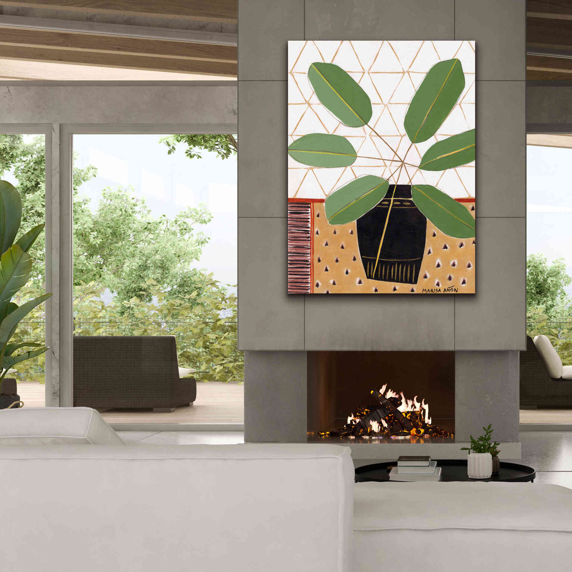 'Gold Tablecloth 4' by Marisa Anon, Canvas Wall Art,40 x 54