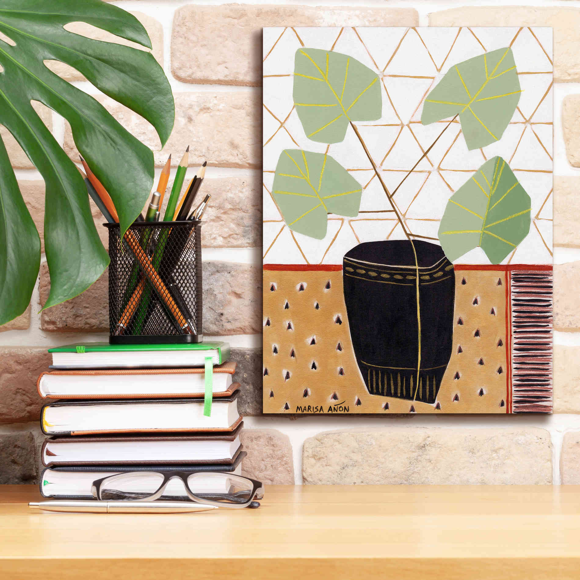 'Gold Tablecloth 5' by Marisa Anon, Canvas Wall Art,12 x 16