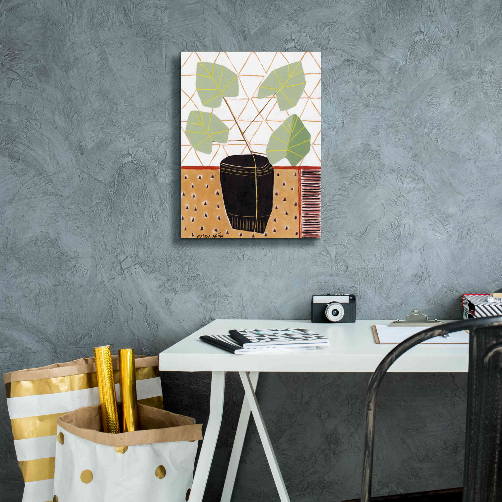 'Gold Tablecloth 5' by Marisa Anon, Canvas Wall Art,12 x 16