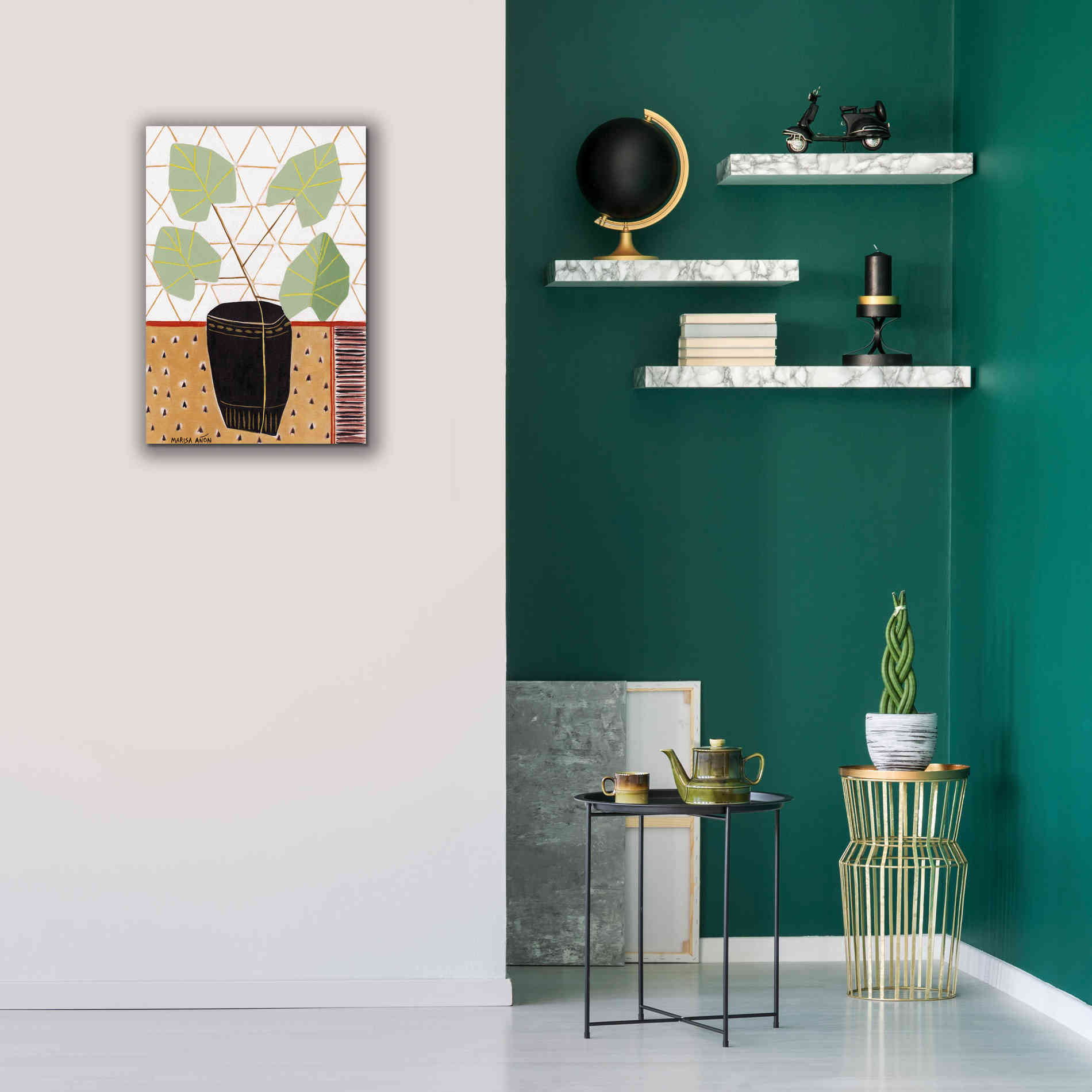 'Gold Tablecloth 5' by Marisa Anon, Canvas Wall Art,18 x 26