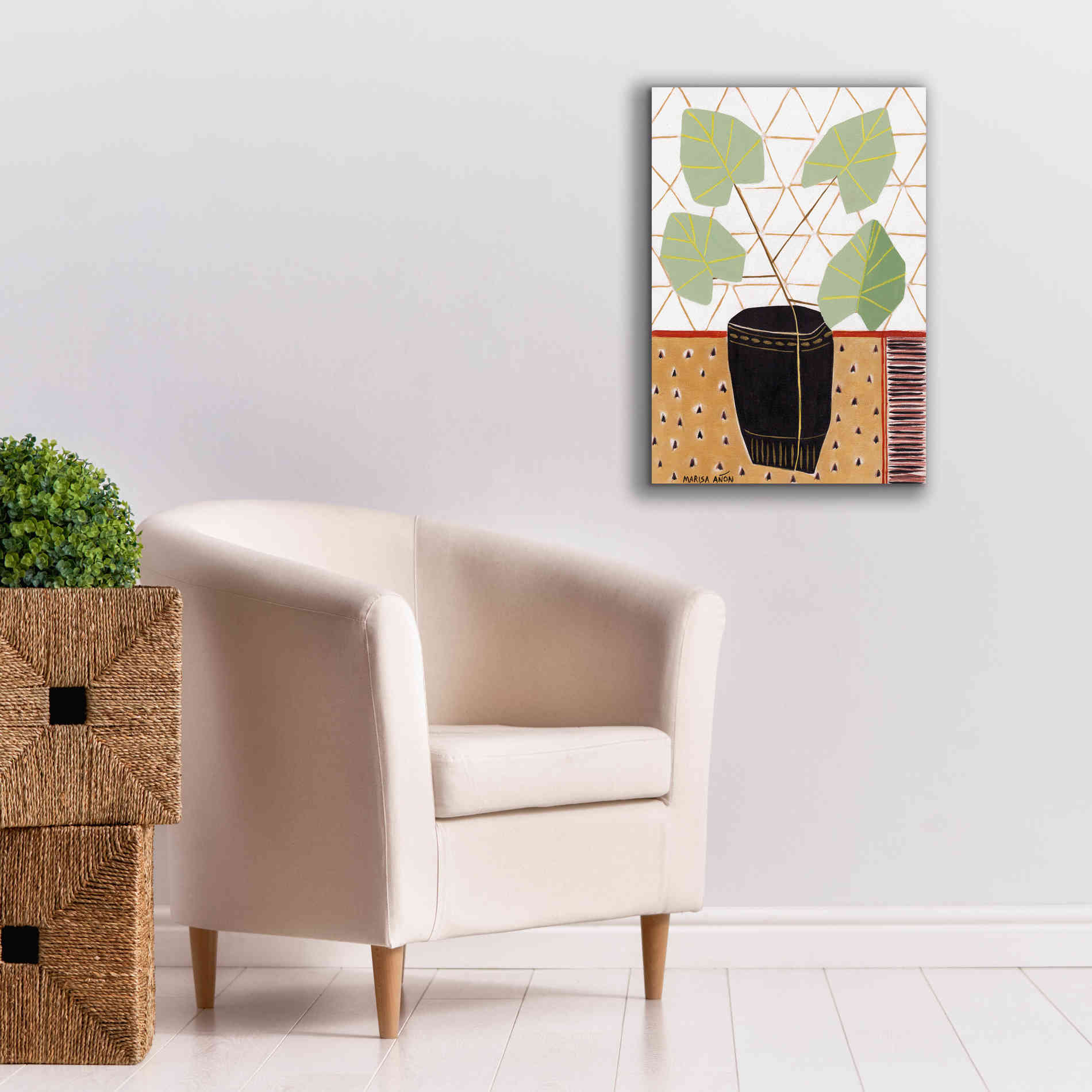 'Gold Tablecloth 5' by Marisa Anon, Canvas Wall Art,18 x 26