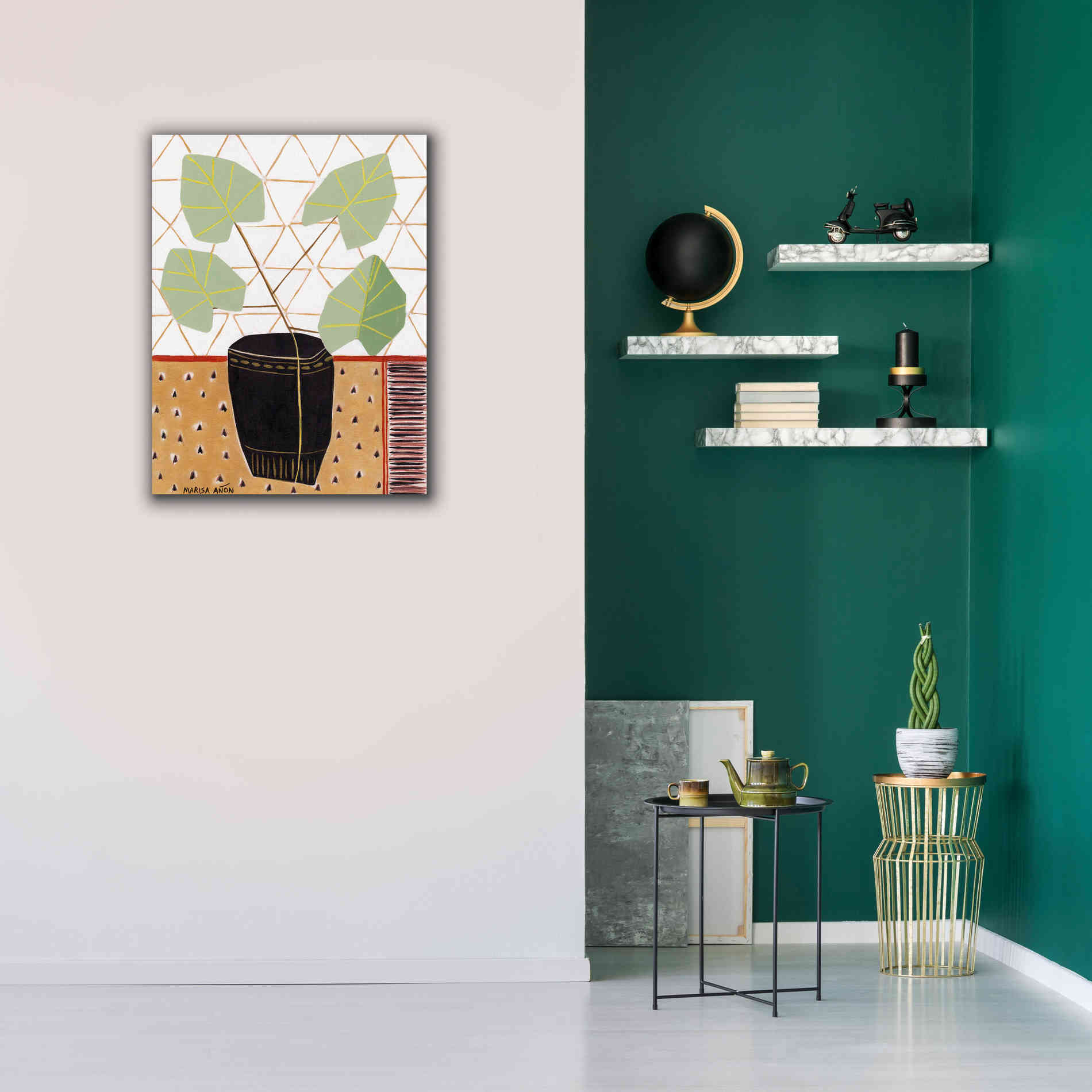 'Gold Tablecloth 5' by Marisa Anon, Canvas Wall Art,26 x 34