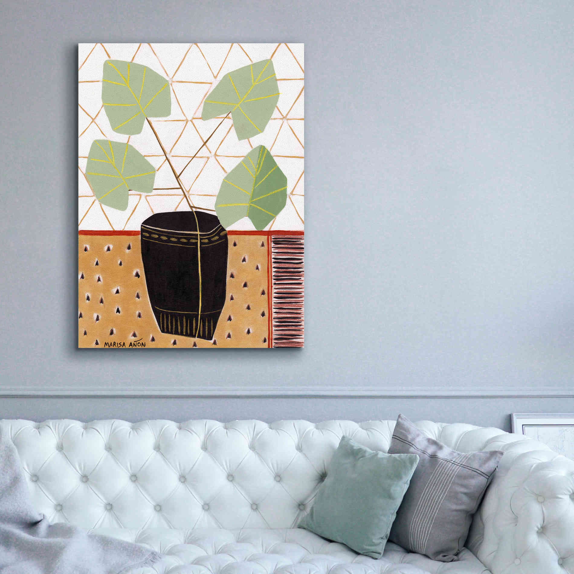 'Gold Tablecloth 5' by Marisa Anon, Canvas Wall Art,40 x 54
