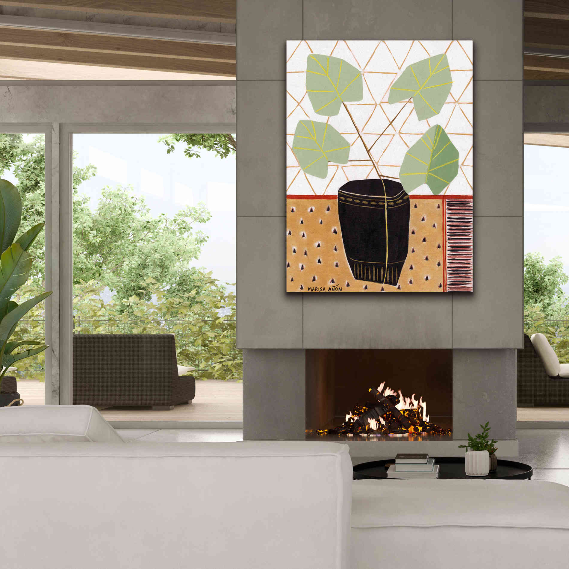 'Gold Tablecloth 5' by Marisa Anon, Canvas Wall Art,40 x 54