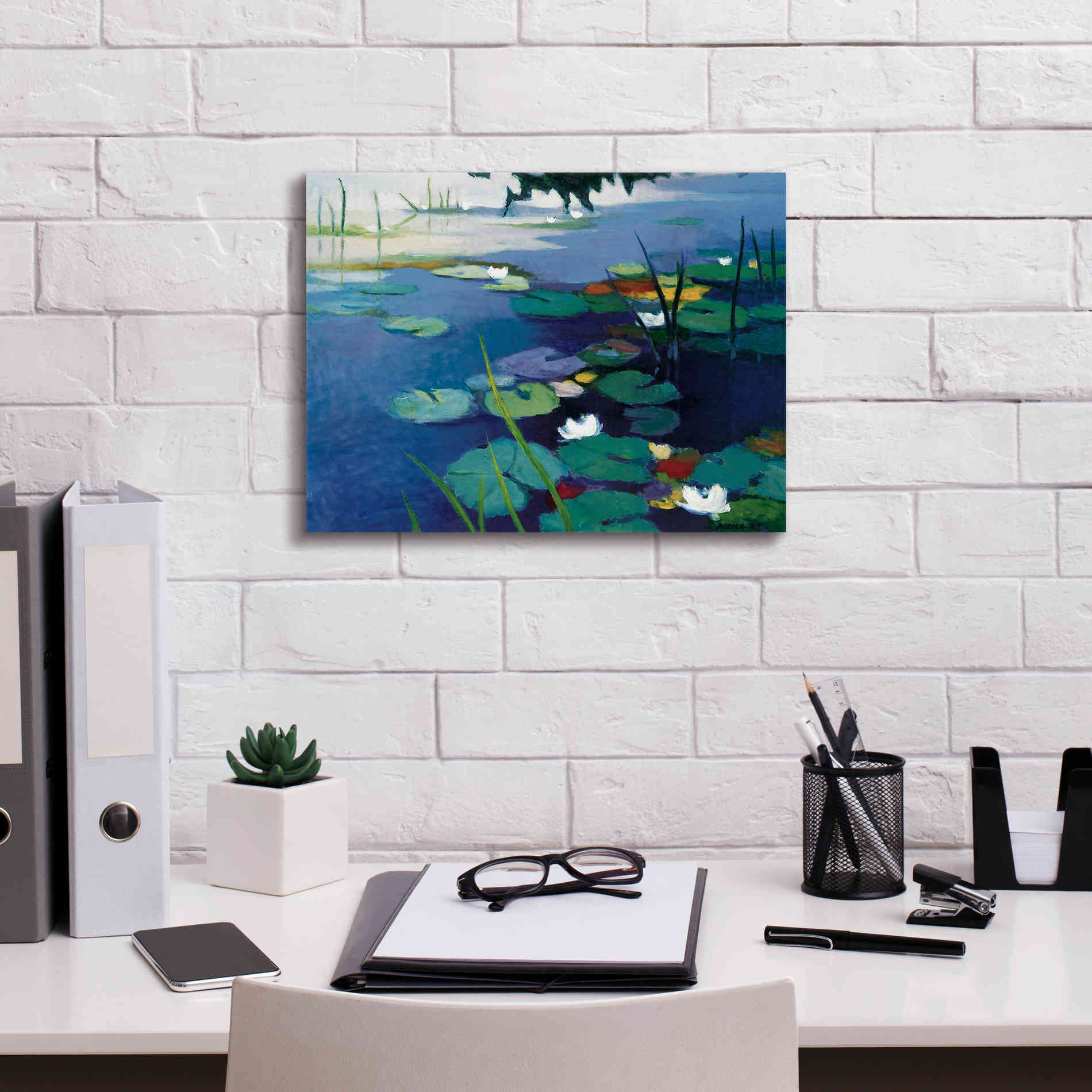 'Water Lilies' by Tadashi Asoma, Canvas Wall Art,16 x 12