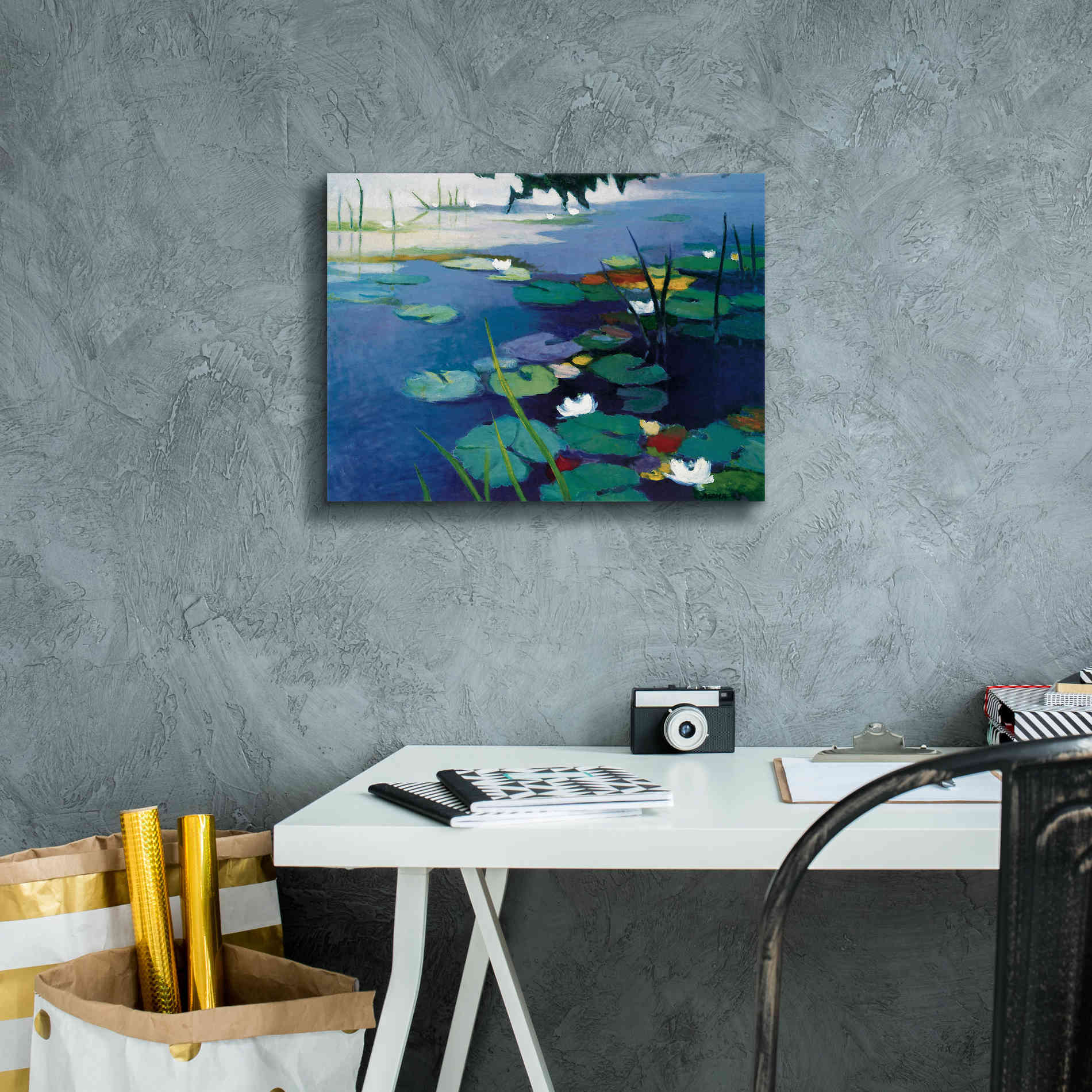 'Water Lilies' by Tadashi Asoma, Canvas Wall Art,16 x 12