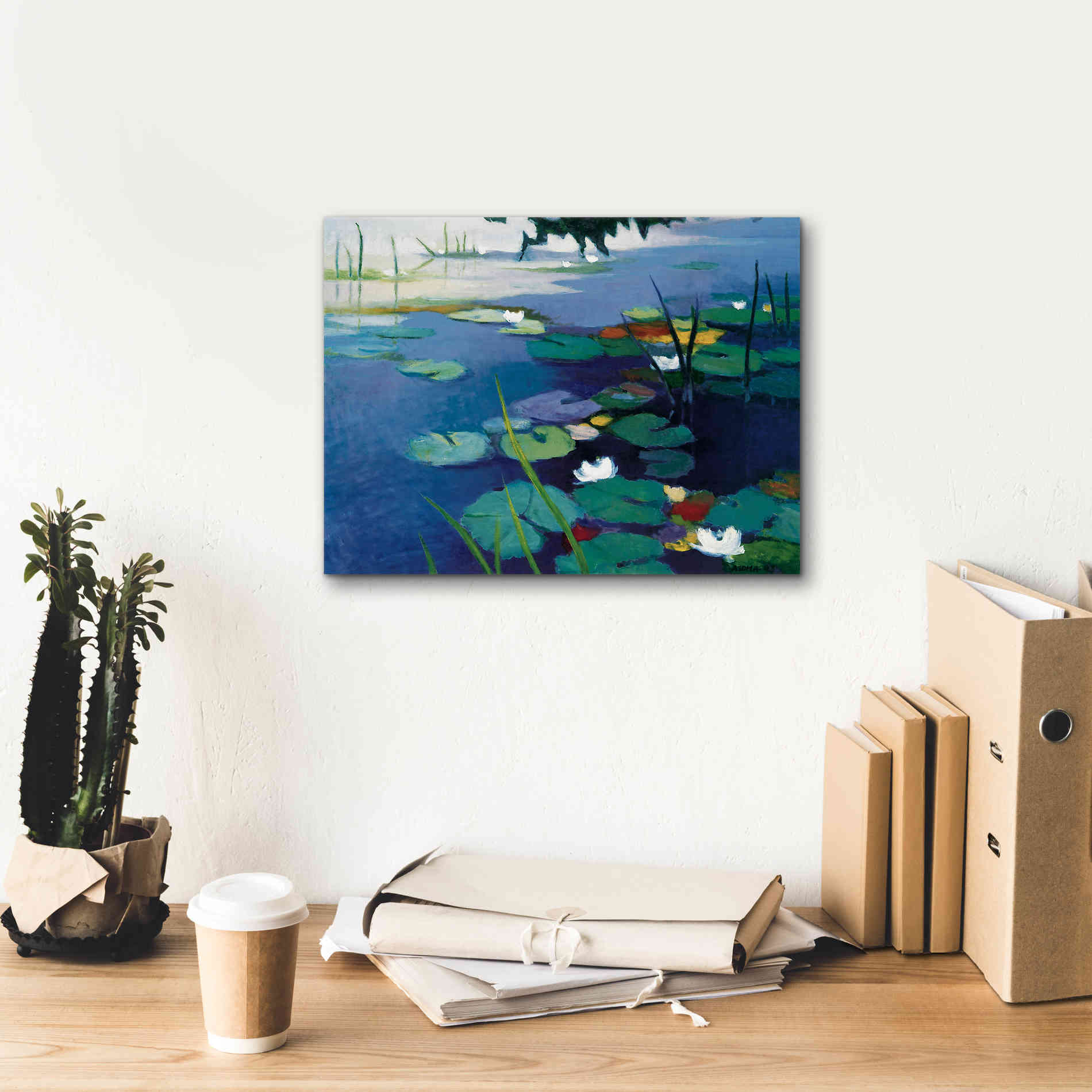 'Water Lilies' by Tadashi Asoma, Canvas Wall Art,16 x 12