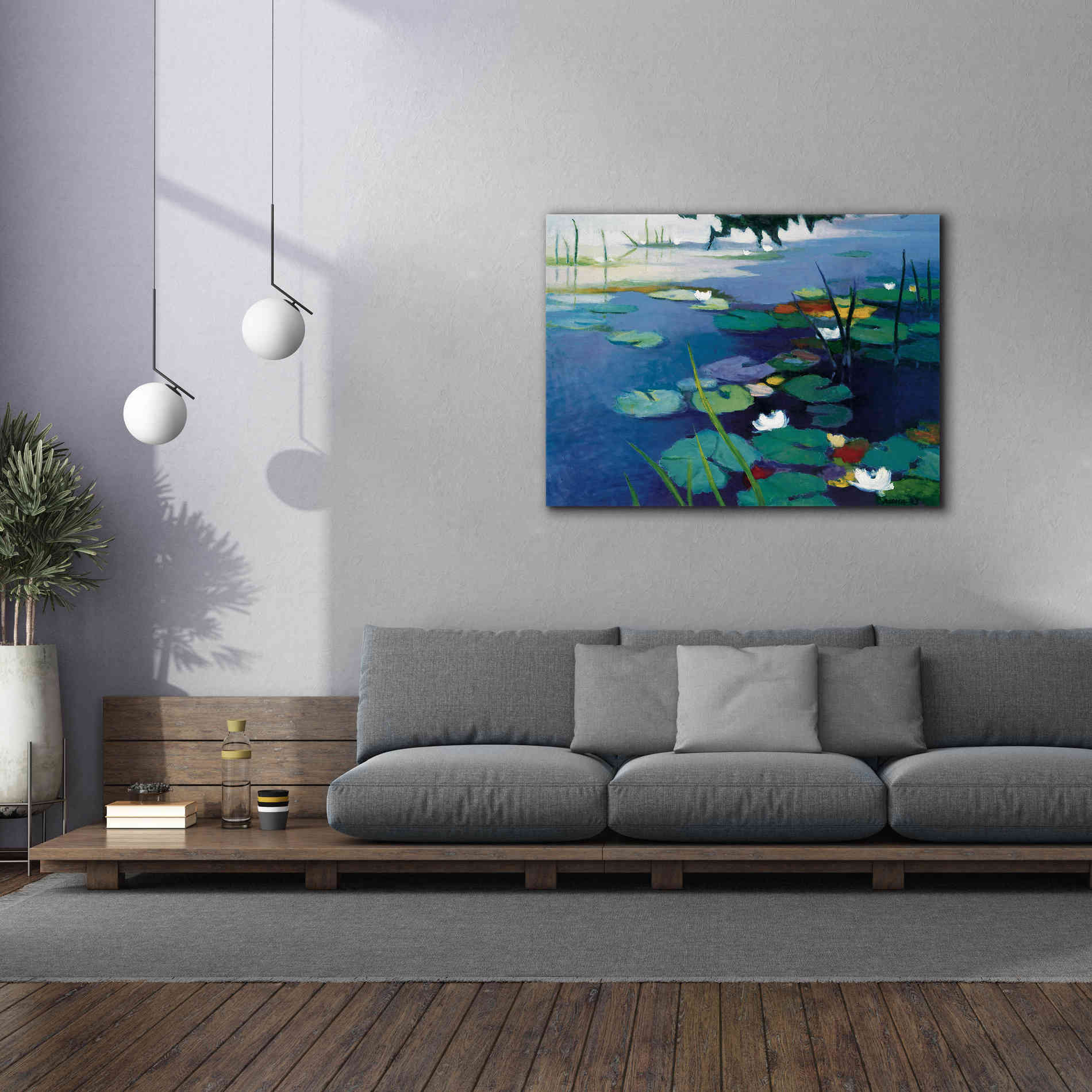 'Water Lilies' by Tadashi Asoma, Canvas Wall Art,54 x 40
