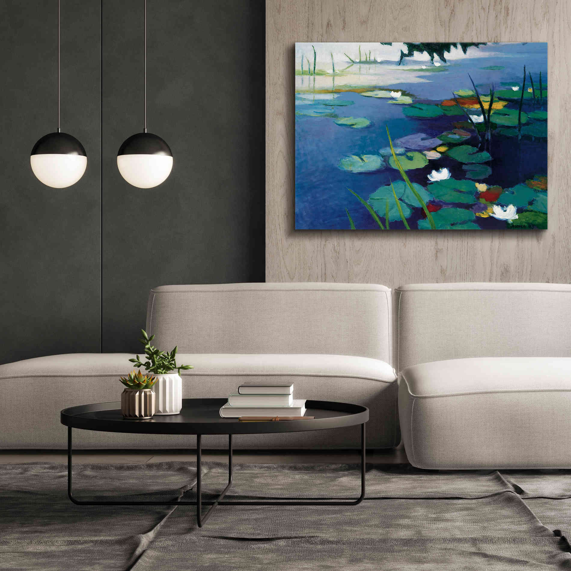 'Water Lilies' by Tadashi Asoma, Canvas Wall Art,54 x 40