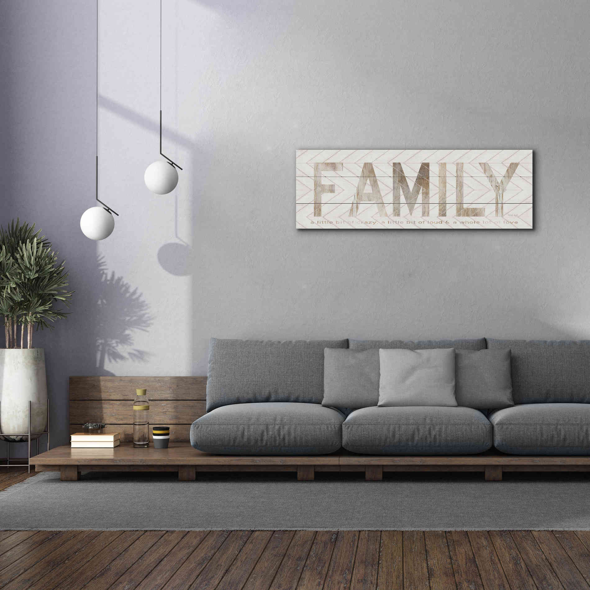 'Family Chevron' by Cindy Jacobs, Canvas Wall Art,60 x 20