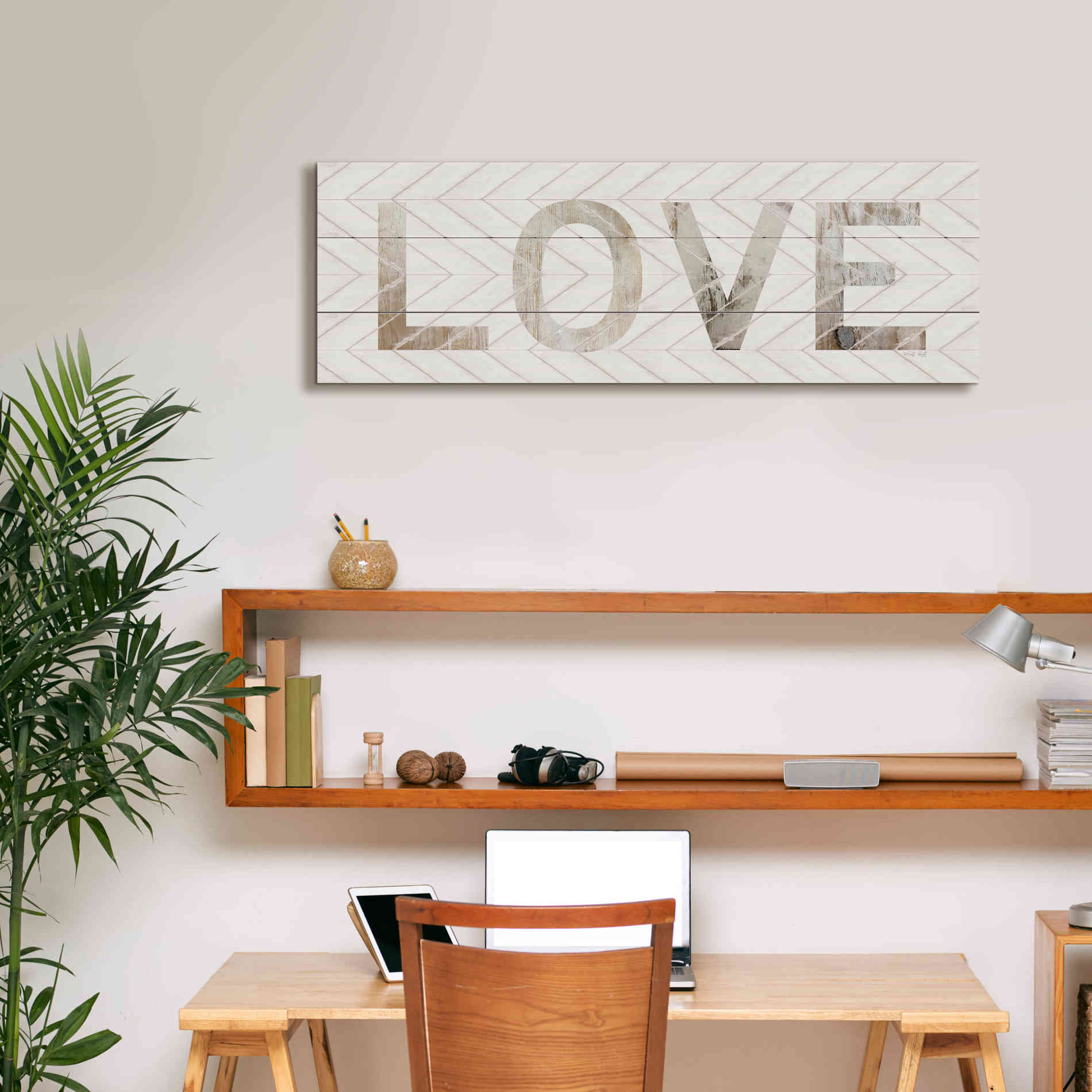 'Love Chevron' by Cindy Jacobs, Canvas Wall Art,36 x 12
