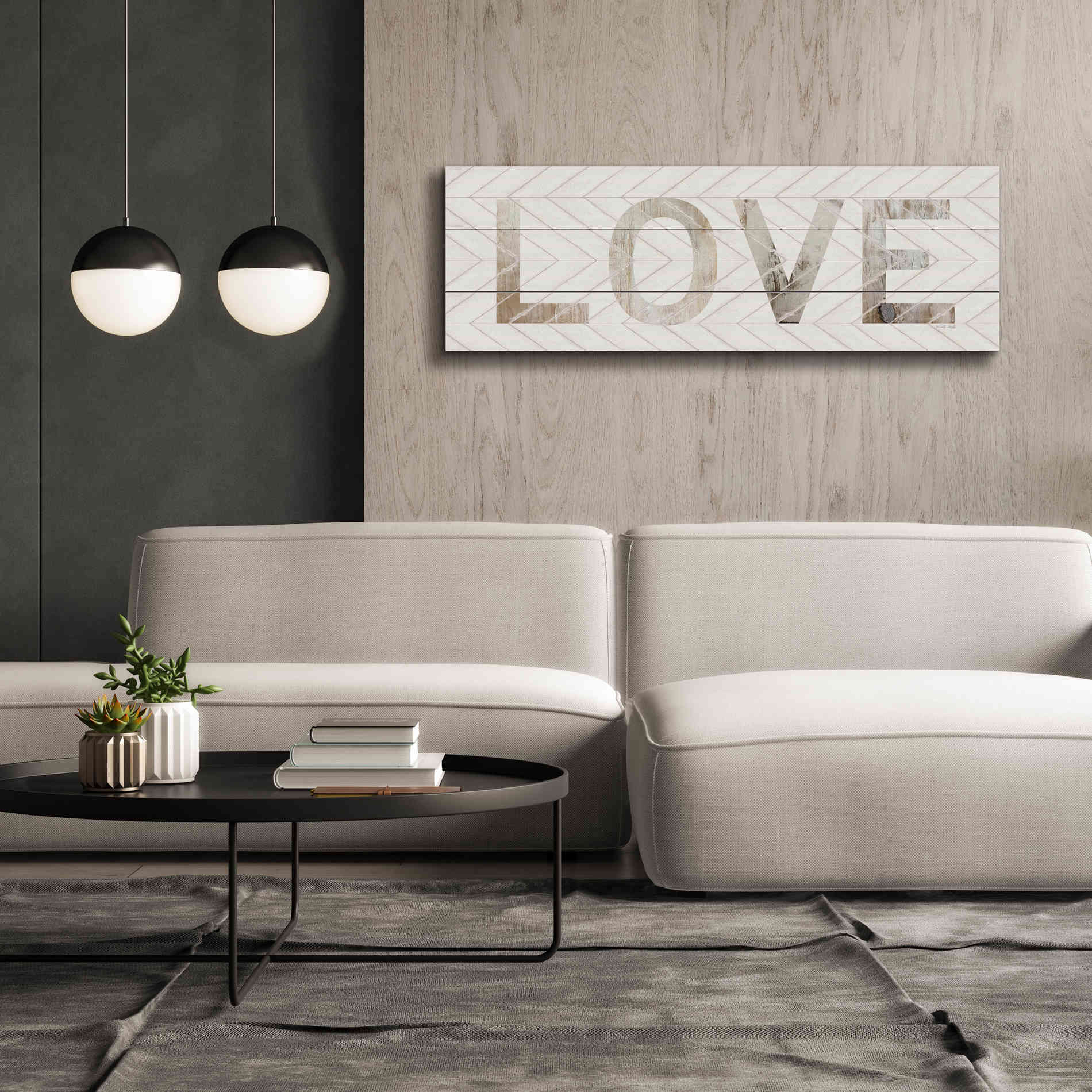 'Love Chevron' by Cindy Jacobs, Canvas Wall Art,60 x 20